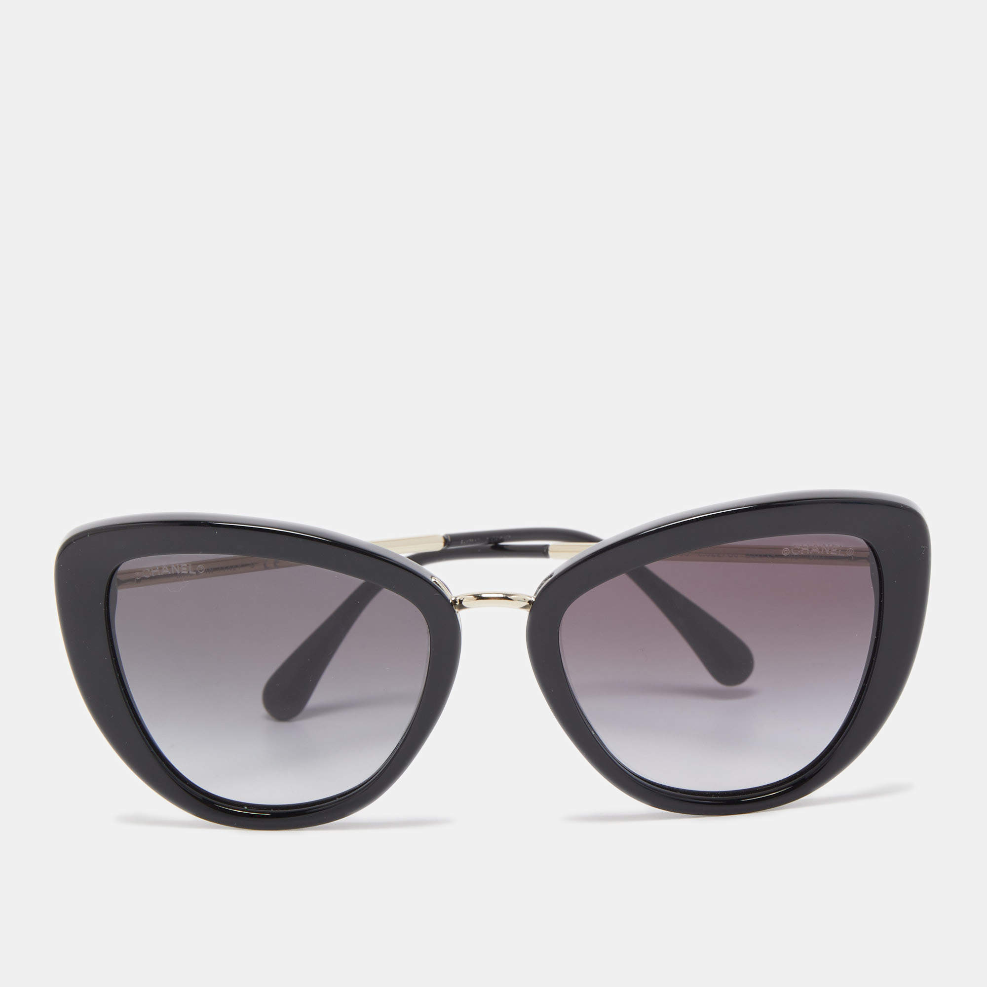 Chanel Black/Gold Gradient Cat Eye Sunglasses