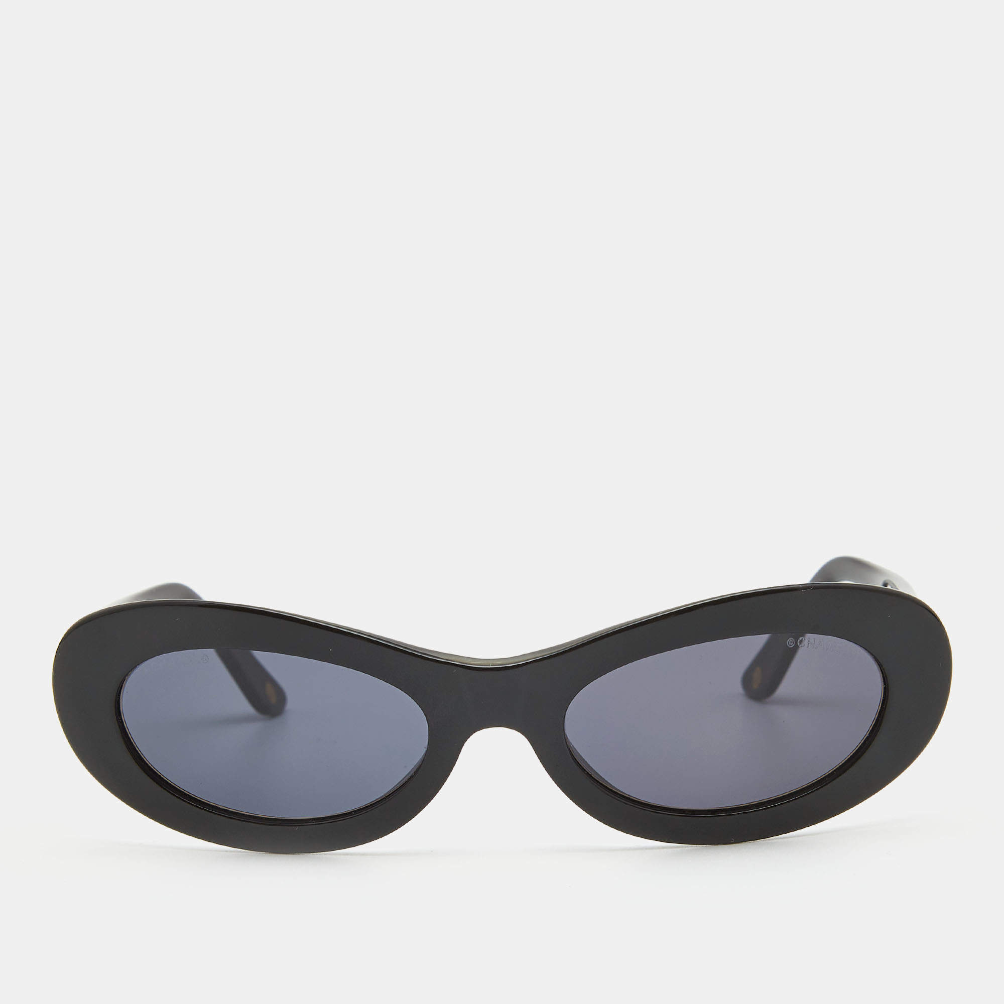 Chanel Black CC Oval Sunglasses