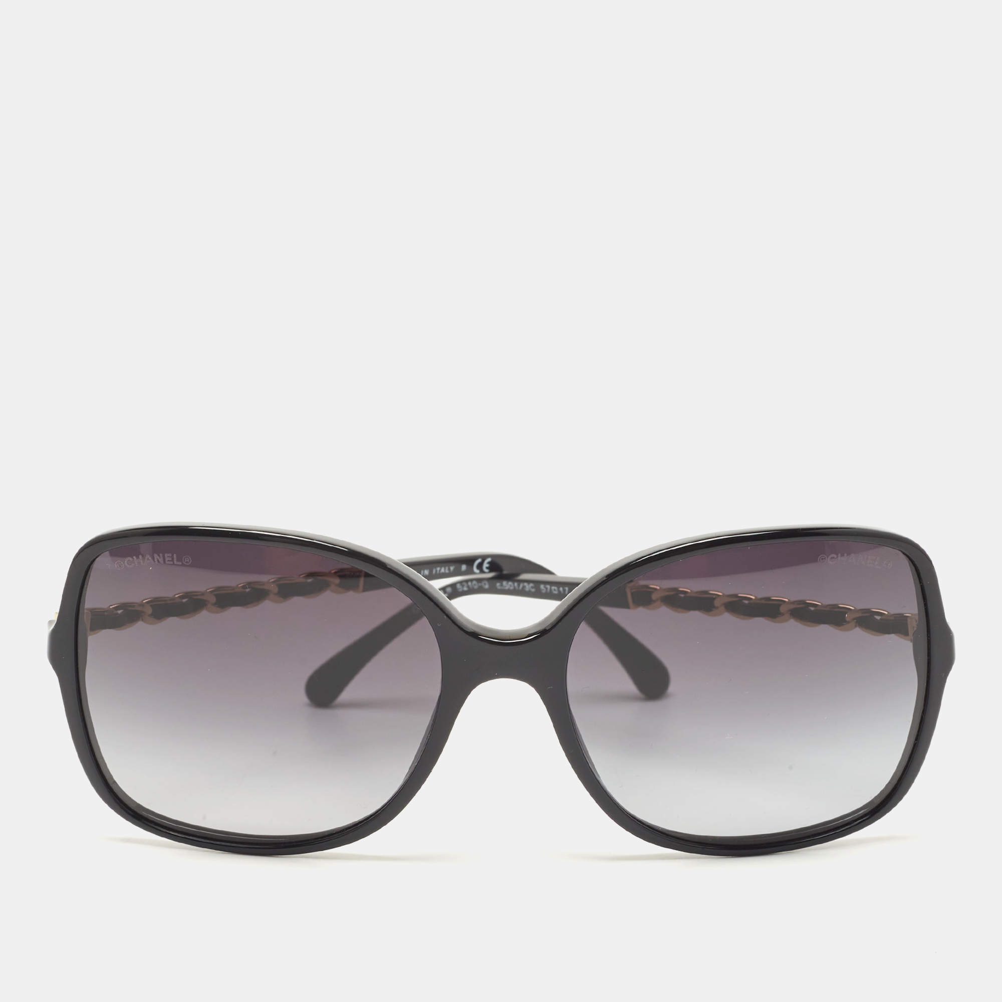 Chanel Black Chain Detail Gradient Sunglasses