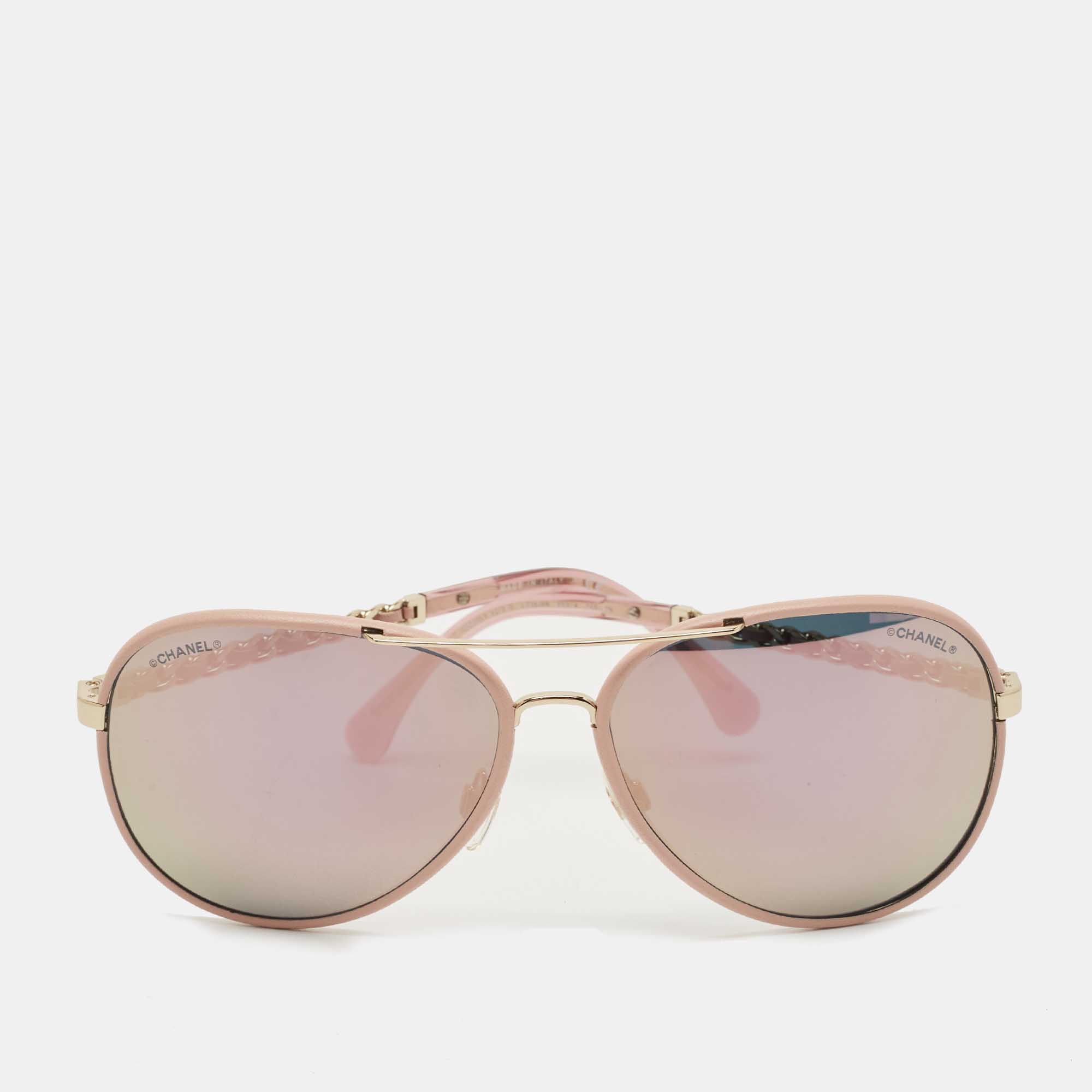 Chanel pink shop aviator sunglasses