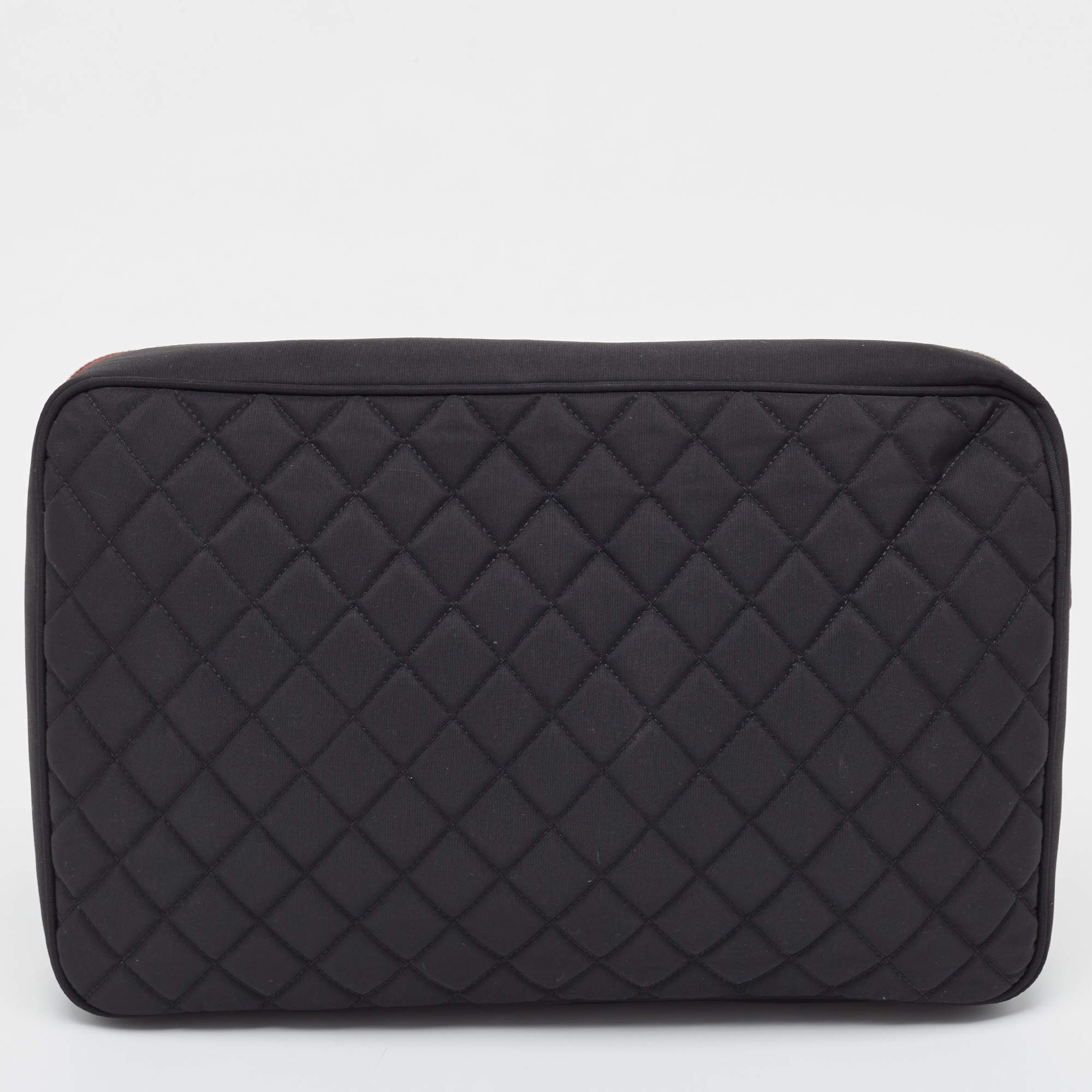 Chanel Black Quilted Nylon Laptop Sleeve Chanel
