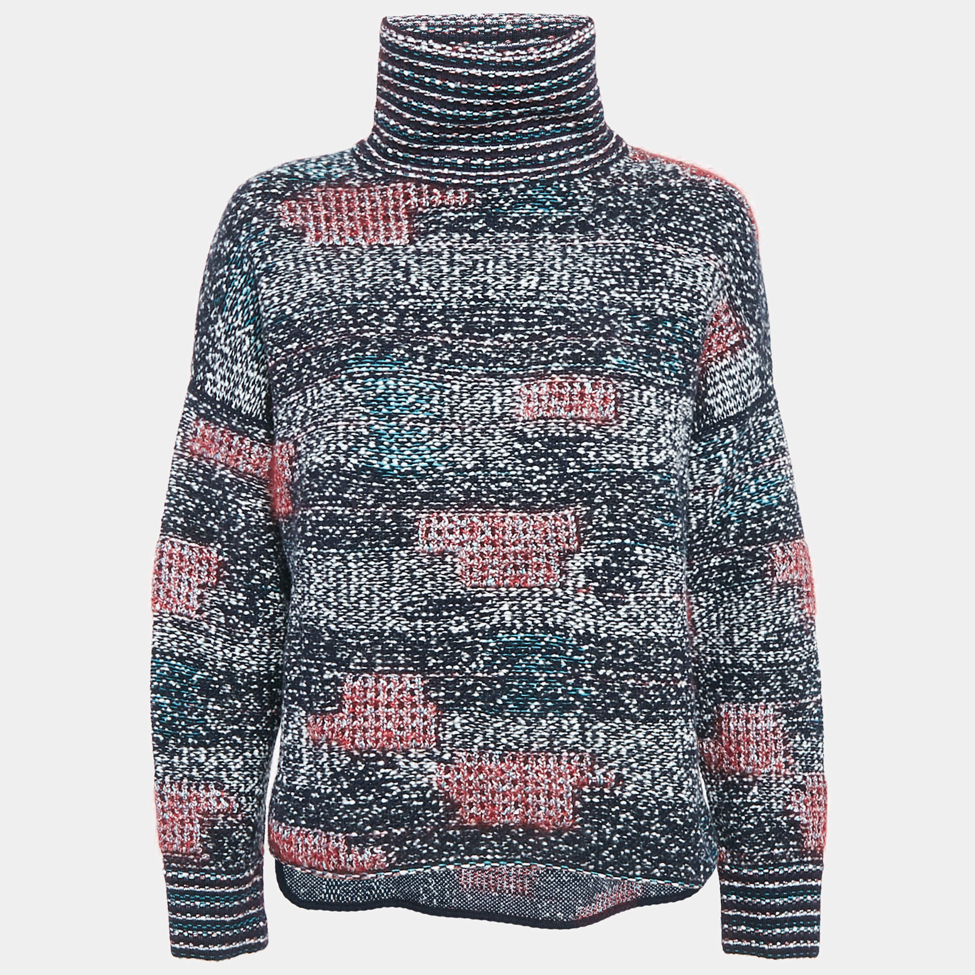 Chanel Multicolor Wool Blend Turtle Neck Jumper M