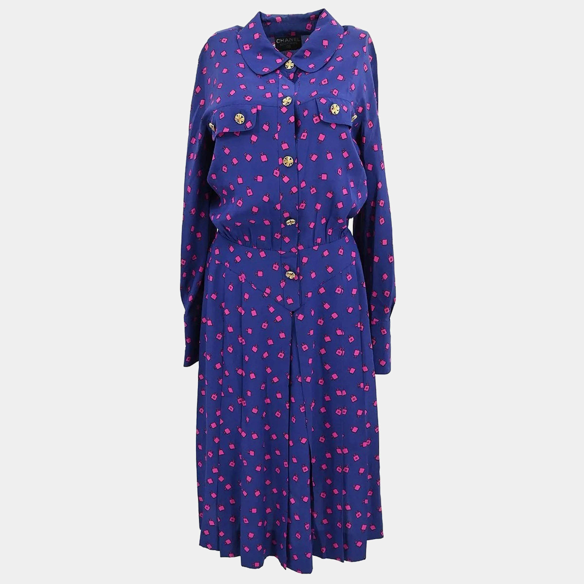 Pre Owned Chanel Navy Blue Dress  Women Size 40