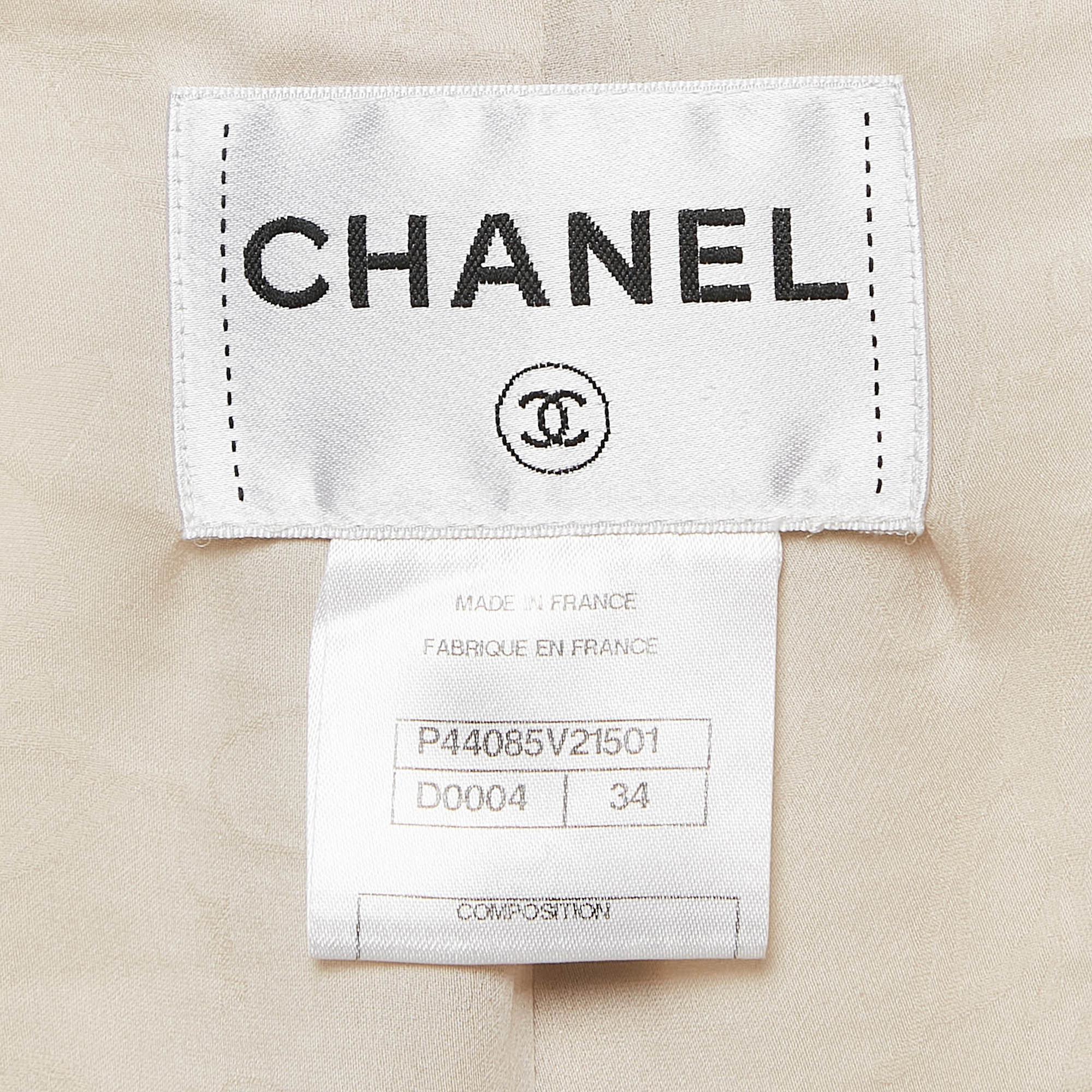 مملوكة مسبقًا Chanel Metallic Silk Blend Blazer and Skirt Set S