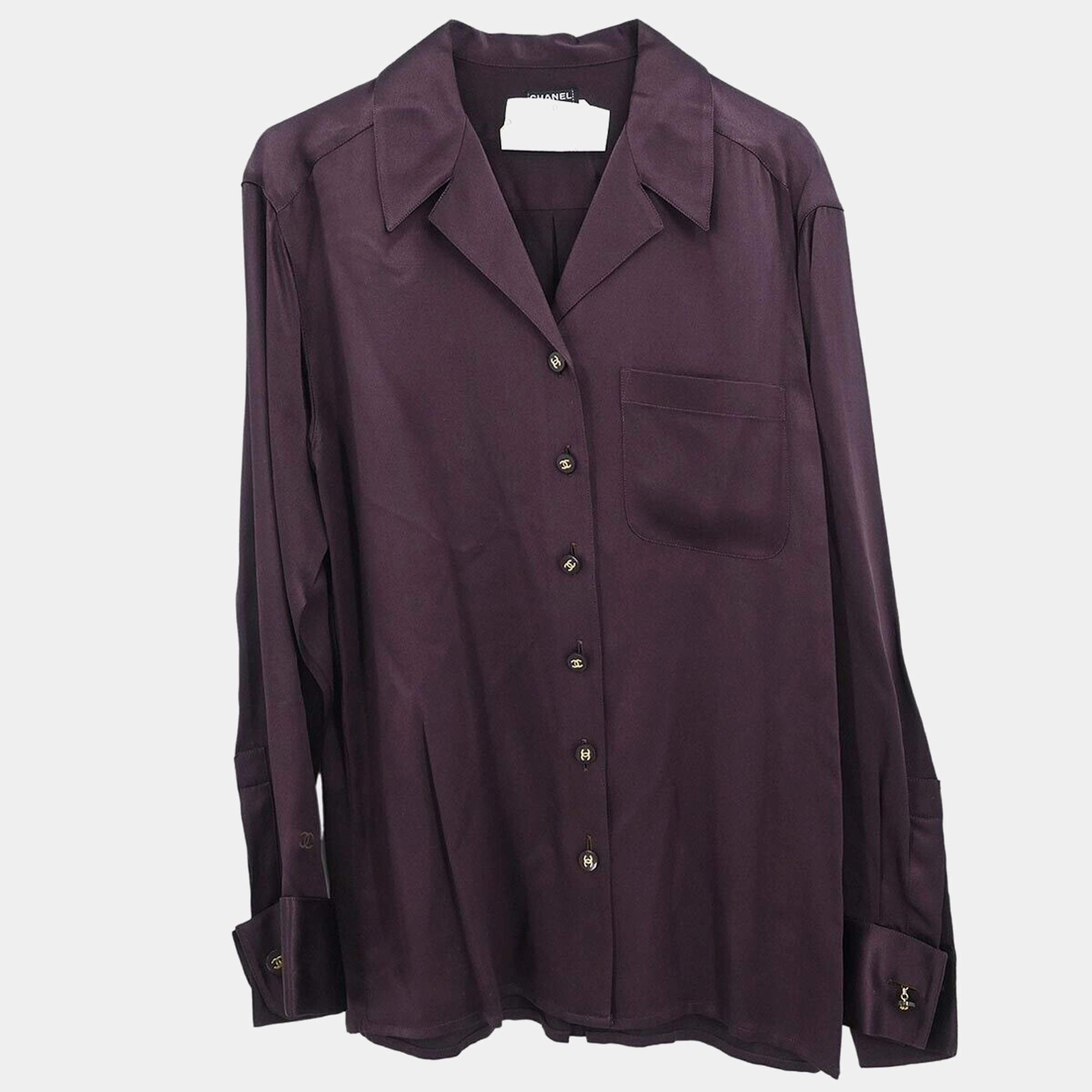 Chanel Silk Blouse Shirt Size 38