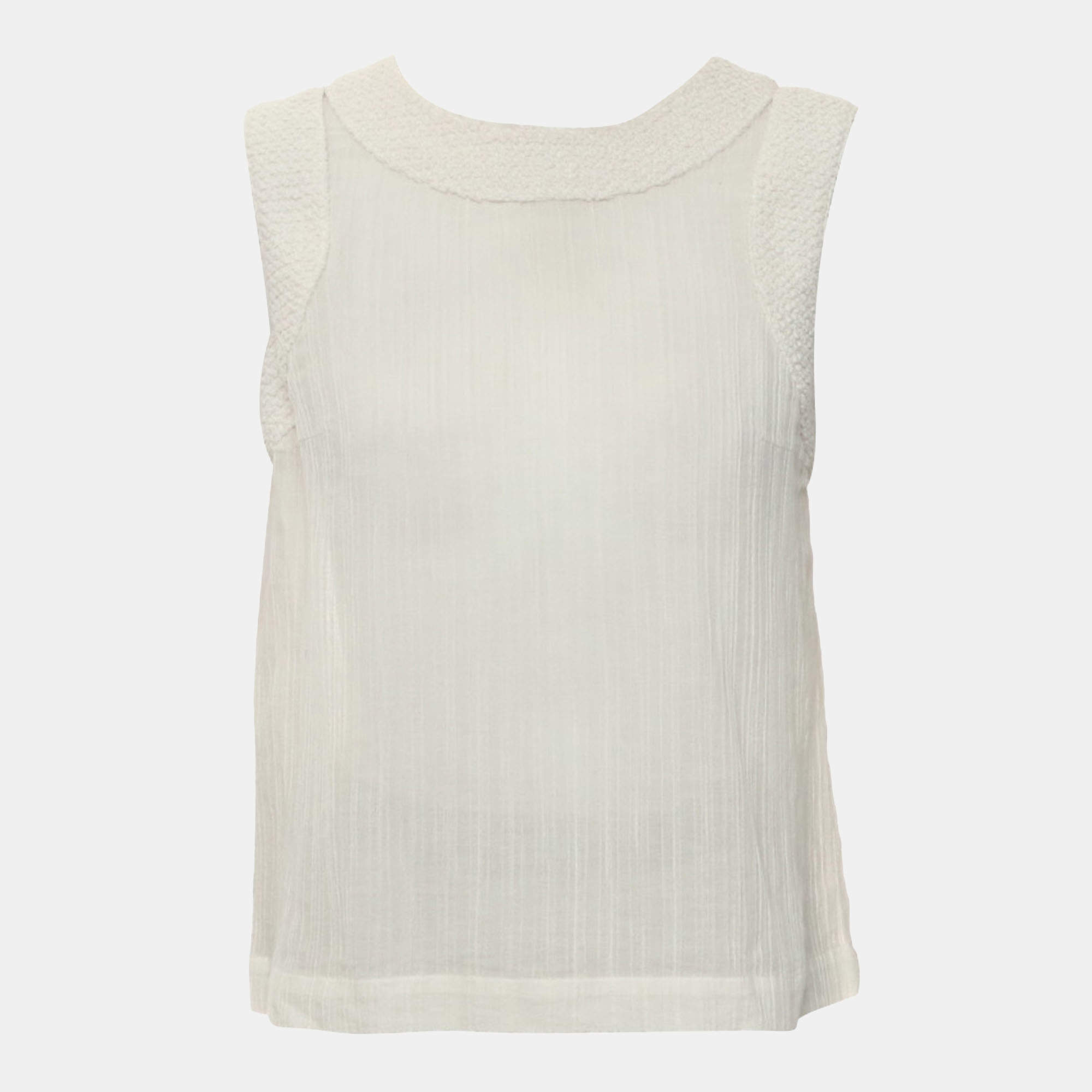 Chanel White Sleeveless Top