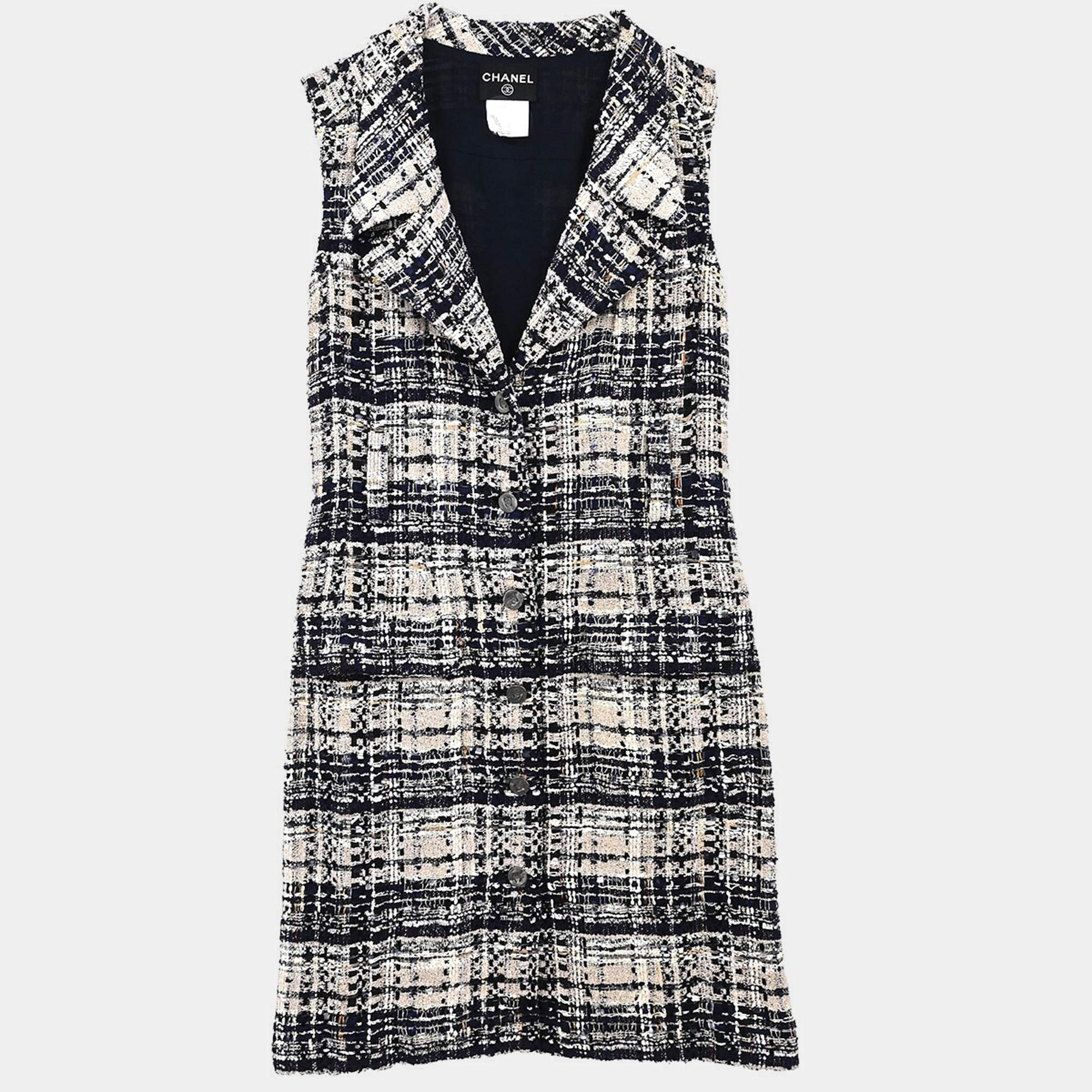  Chanel Sleeveless Dress Black FR 36