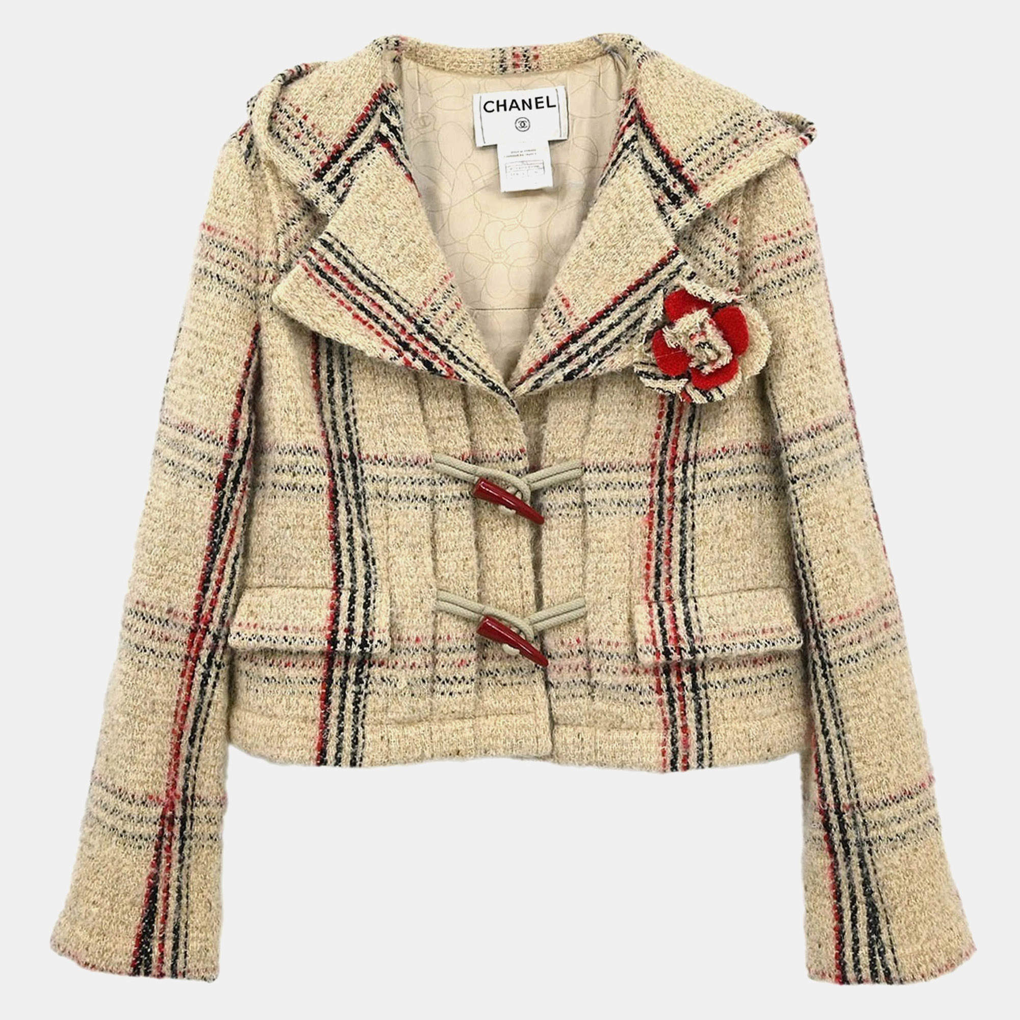 Chanel Beige Tweed Jacket Size FR 36