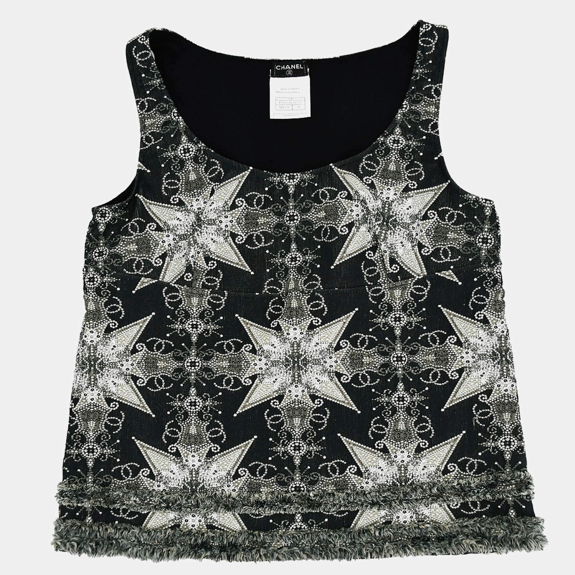 Pre Owned Chanel Sleeveless Top Black 06P #38