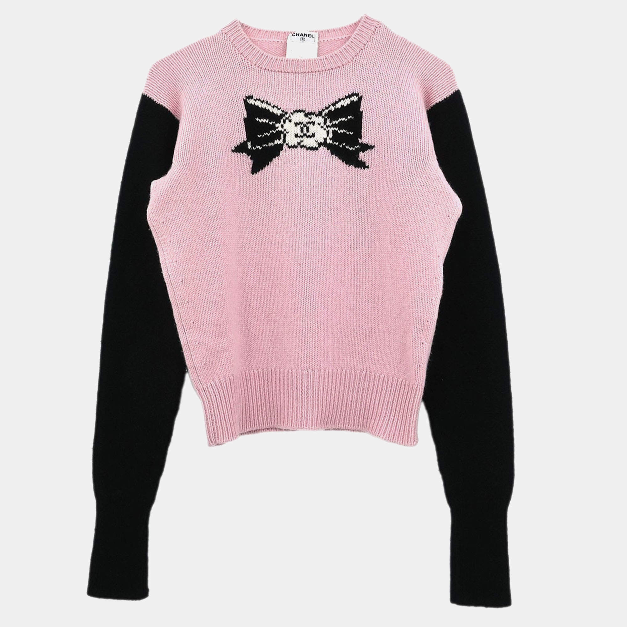 Pre Owned Chanel Sweater Knit Top Pink Size M