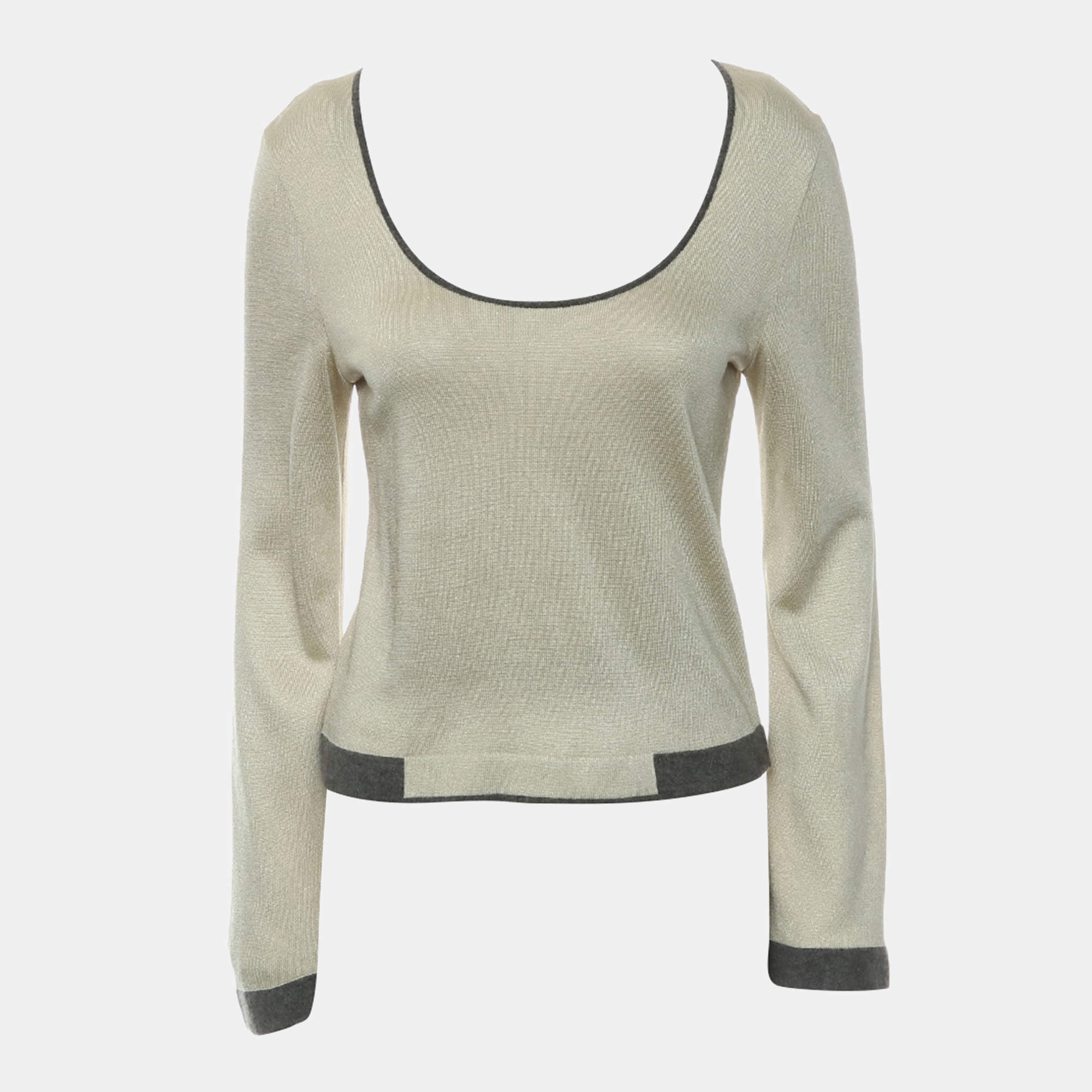 Pre Owned Chanel Long Sleeve Knitted Top