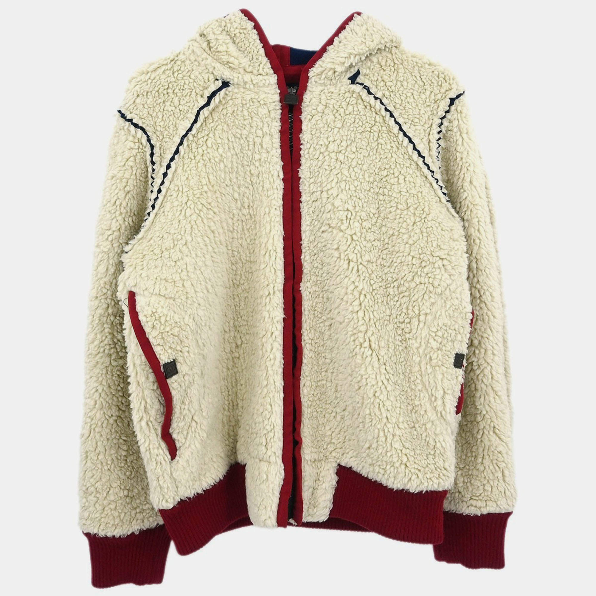 Pre Owned Chanel Sport Line Zip Up Jacket Off-white FR 36