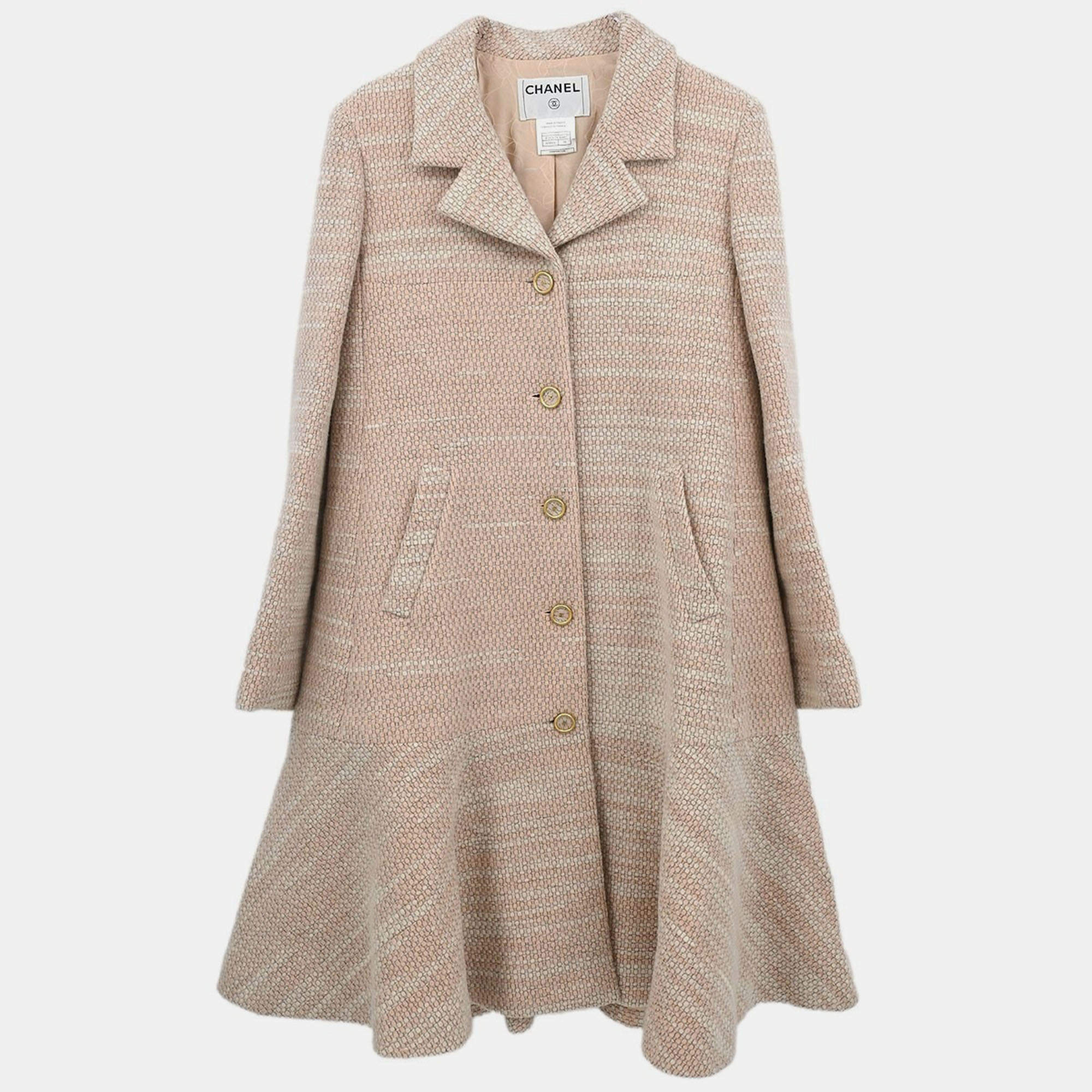 Pre Owned Chanel Single Breasted Coat Pink 01A #38