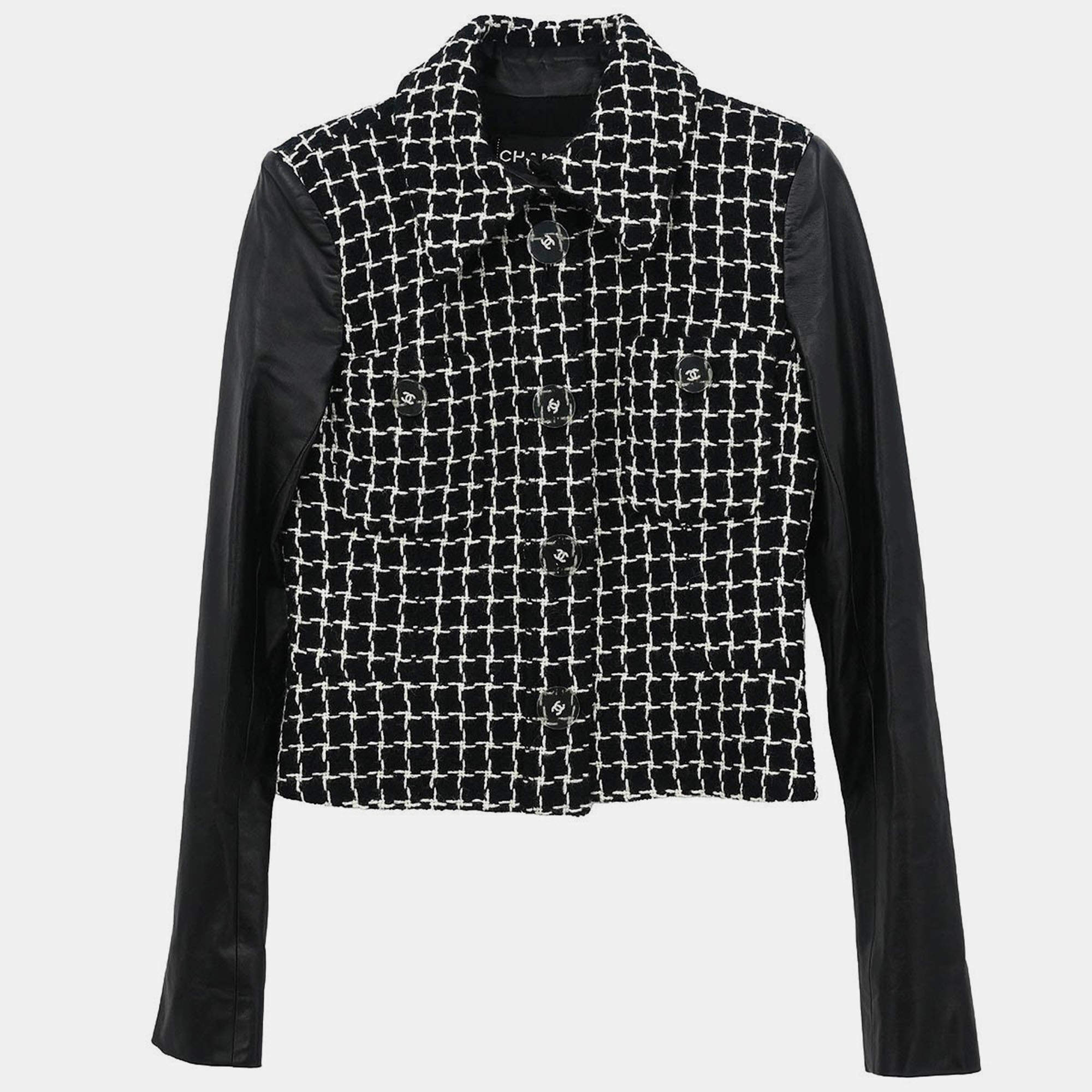 Pre Owned Chanel Single Breasted Jacket Black #36