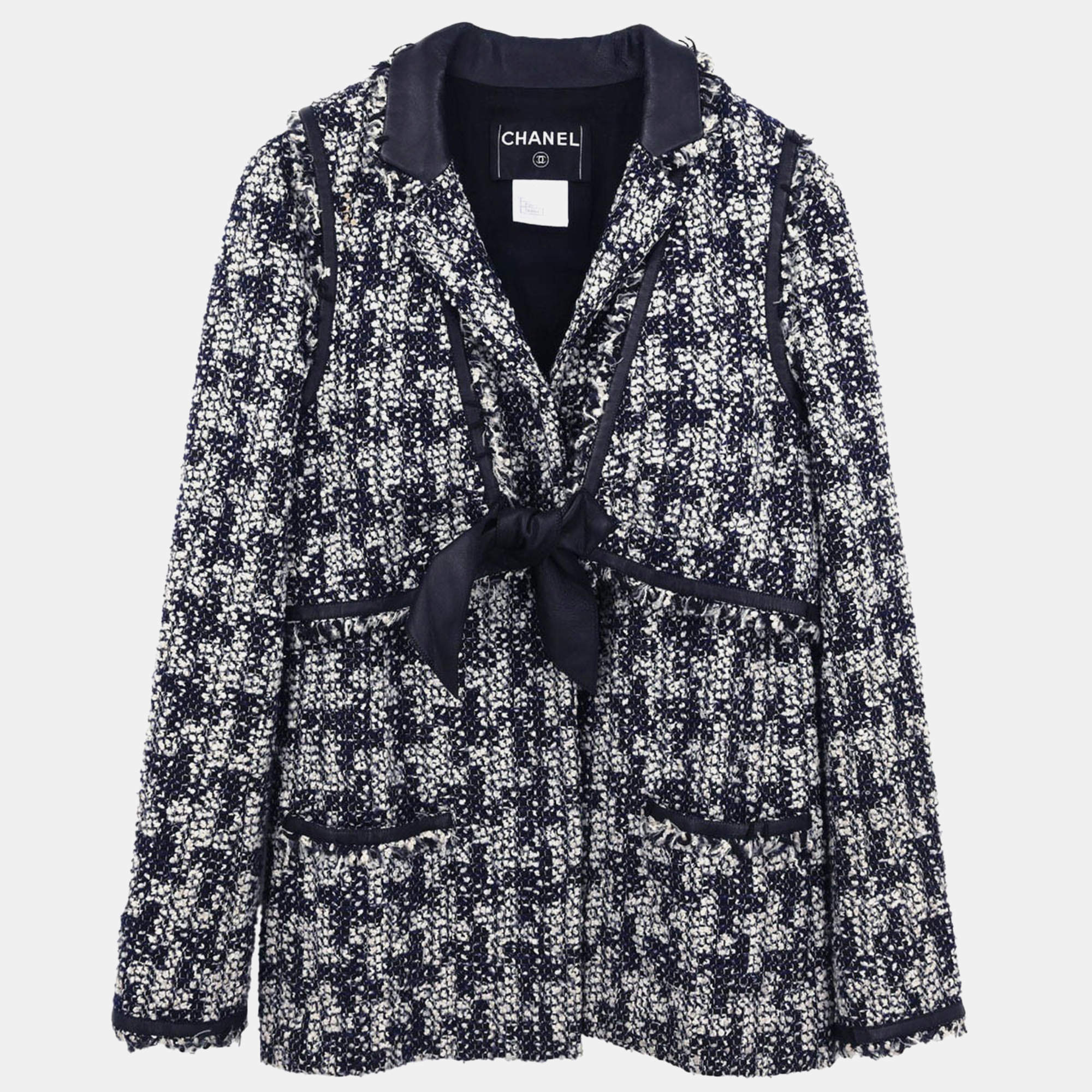 Pre Owned Chanel Ensemble Jacket Vest Black #40