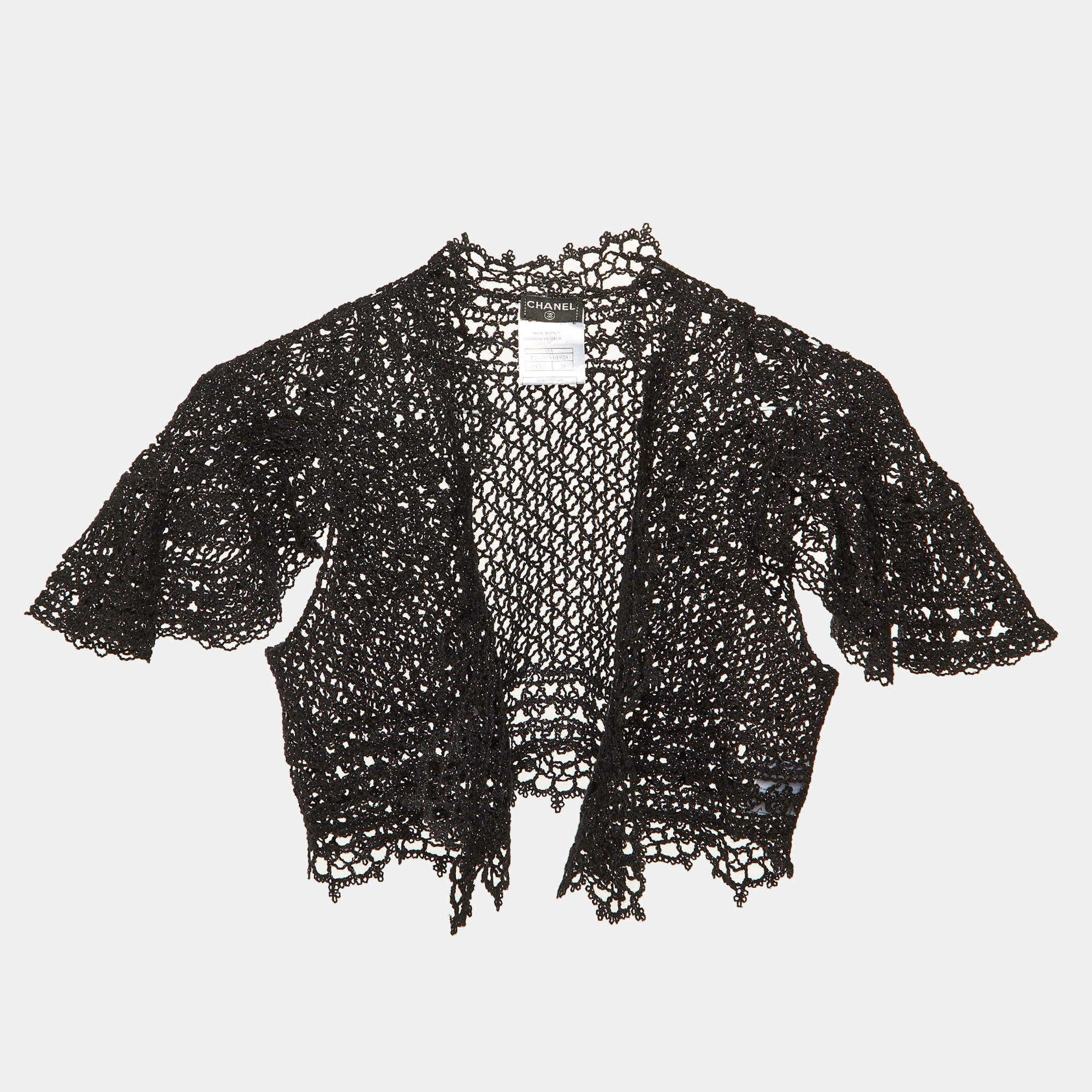 Pre Owned بوليرو شانيل تريكو كشمير لوريكس أسود مقاس متوسط (ميديم)