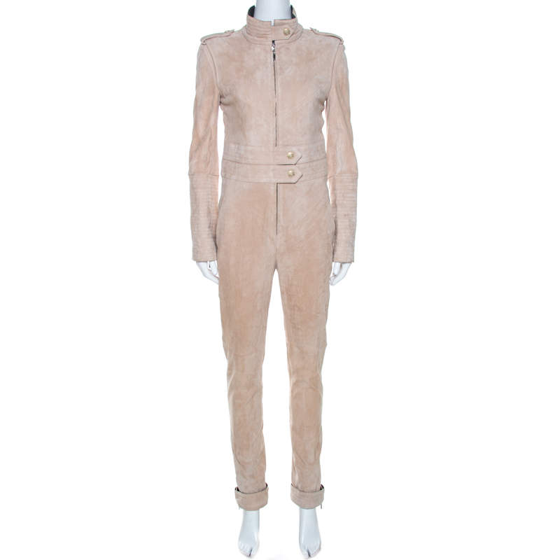 Chanel Beige Suede Jumpsuit M