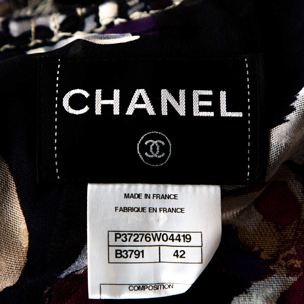 Chanel Navy Blue Tweed Embellished 