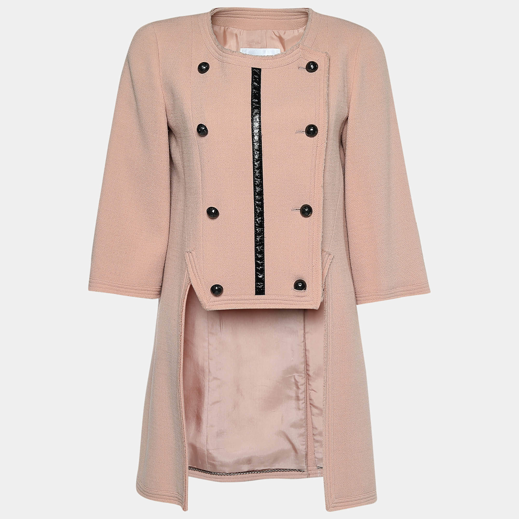 Chanel Salmon Pink Tweed Wool Tailcoat M