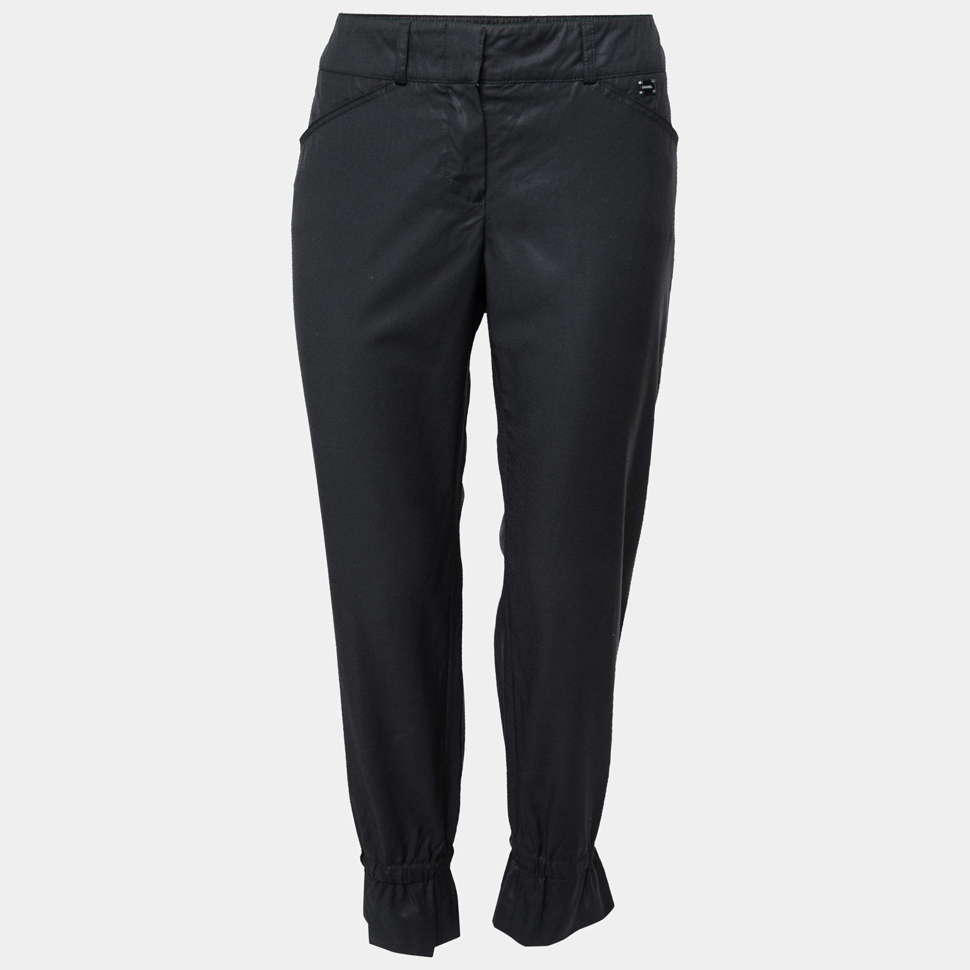 Chanel Black Synthetic Trouser M 