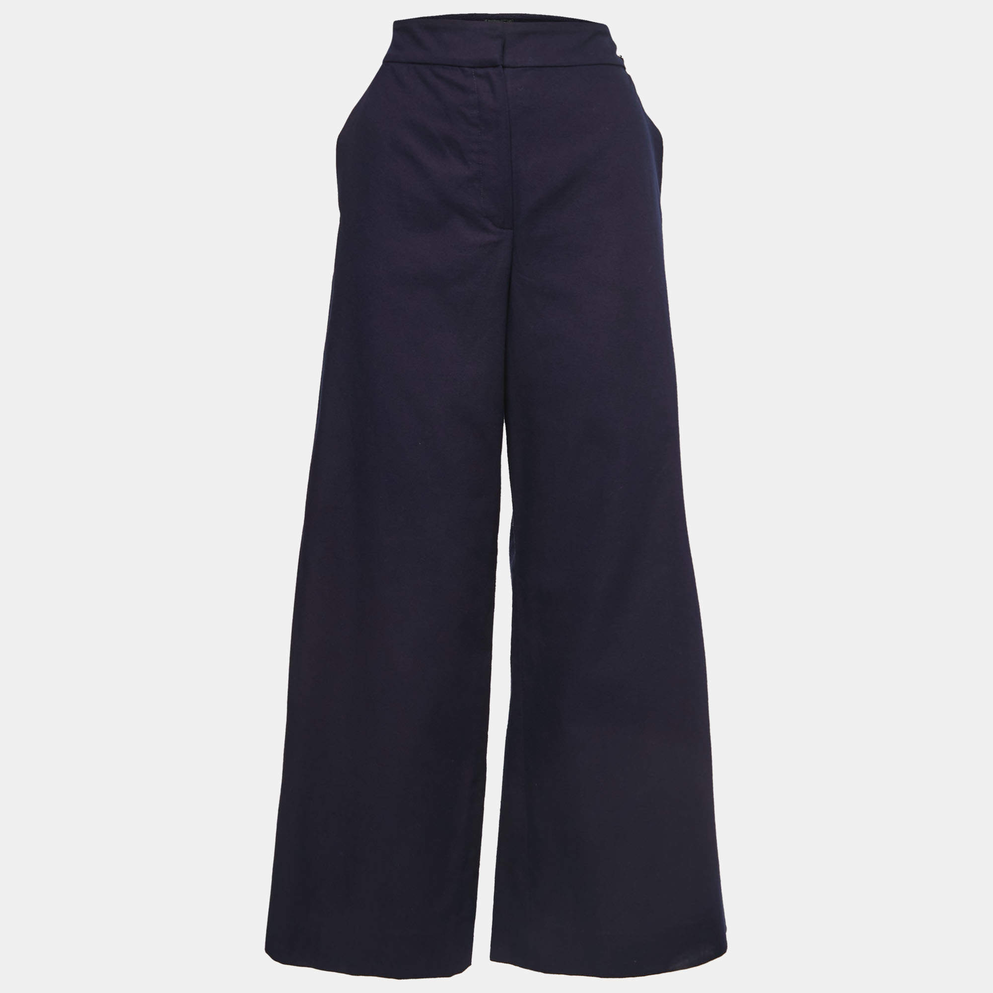 Pre Owned Chanel Navy Blue Cotton Culottes M