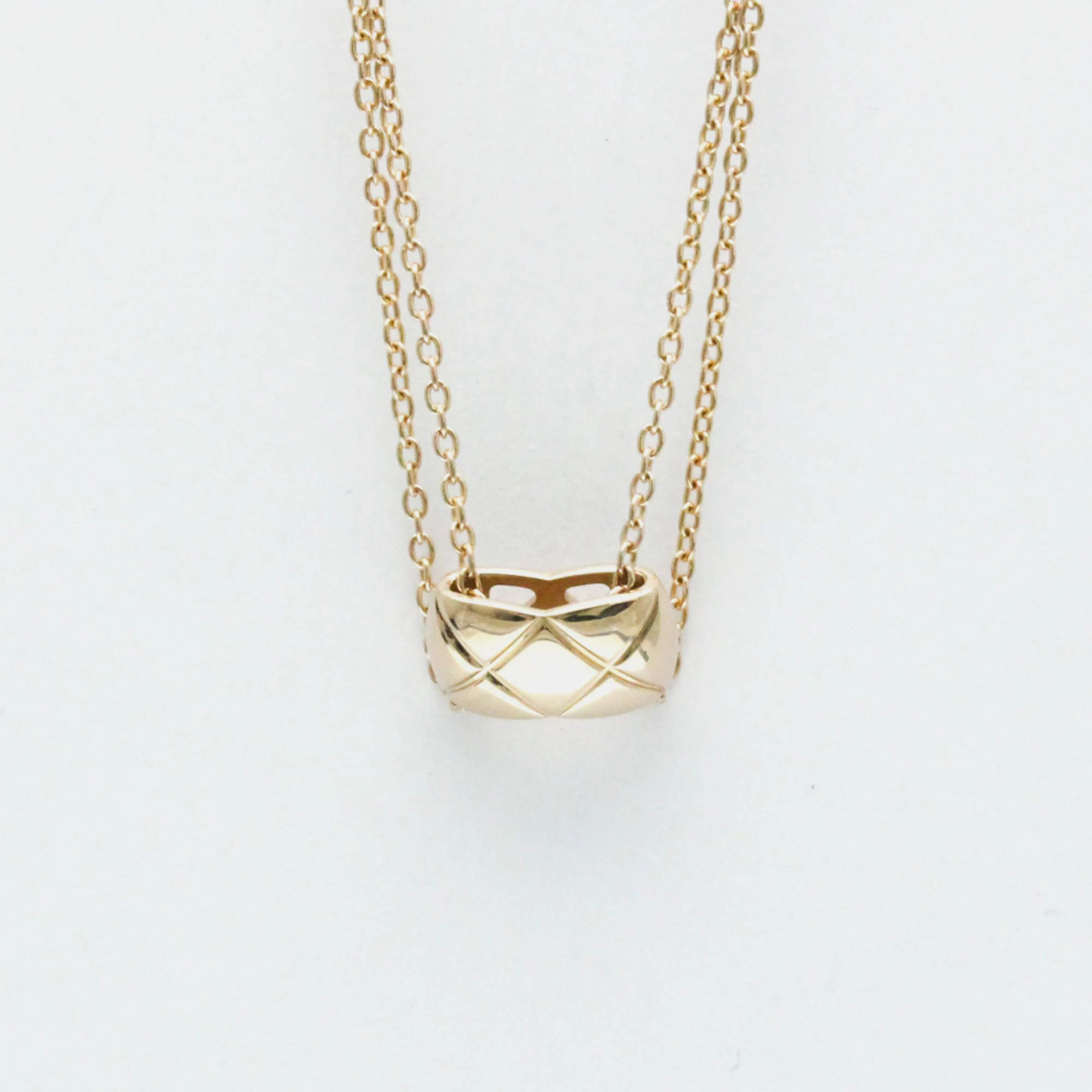 Chanel 18K Rose Gold Coco Crush Pendant Necklace