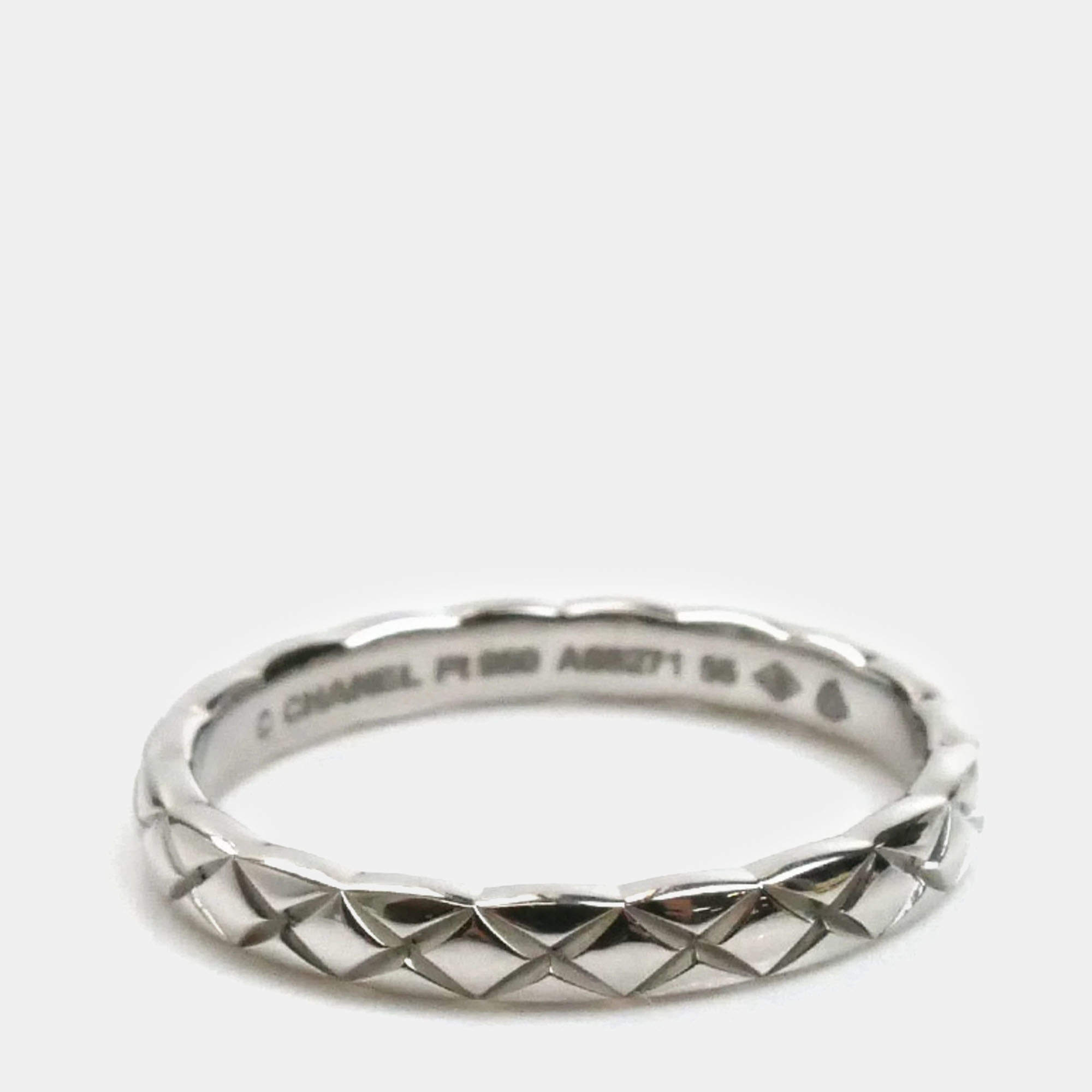  Chanel Platinum Coco Crush Ring EU 55