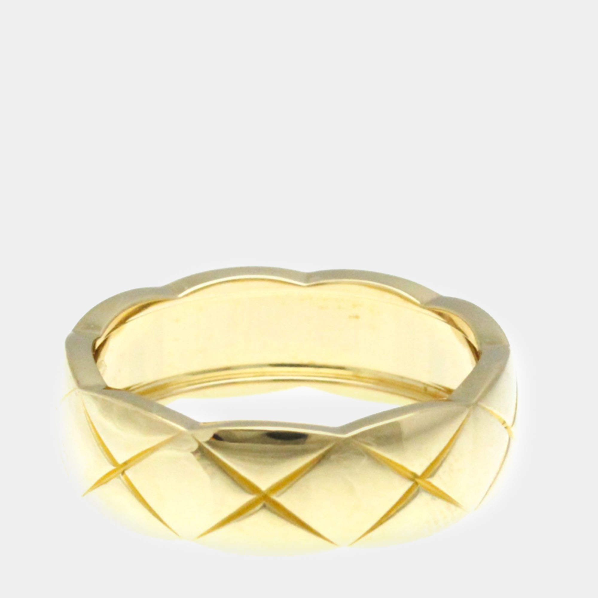 Chanel 18K Yellow Gold Coco Crush Band Ring EU 58