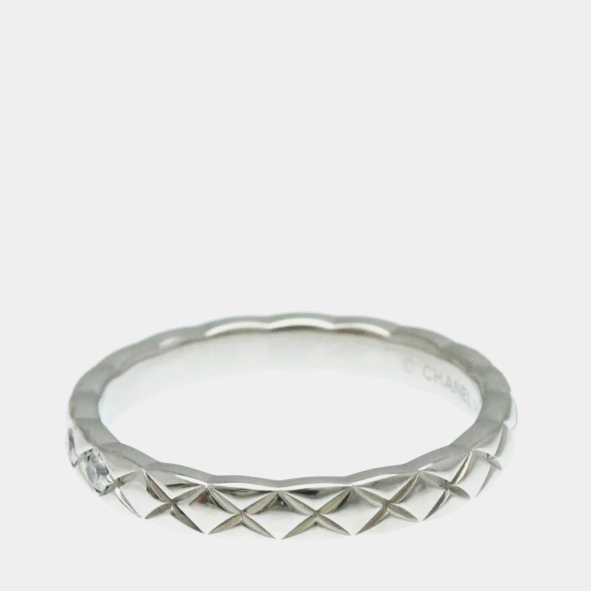 Chanel Coco Crush Diamond  and Platinum Band Ring EU 51