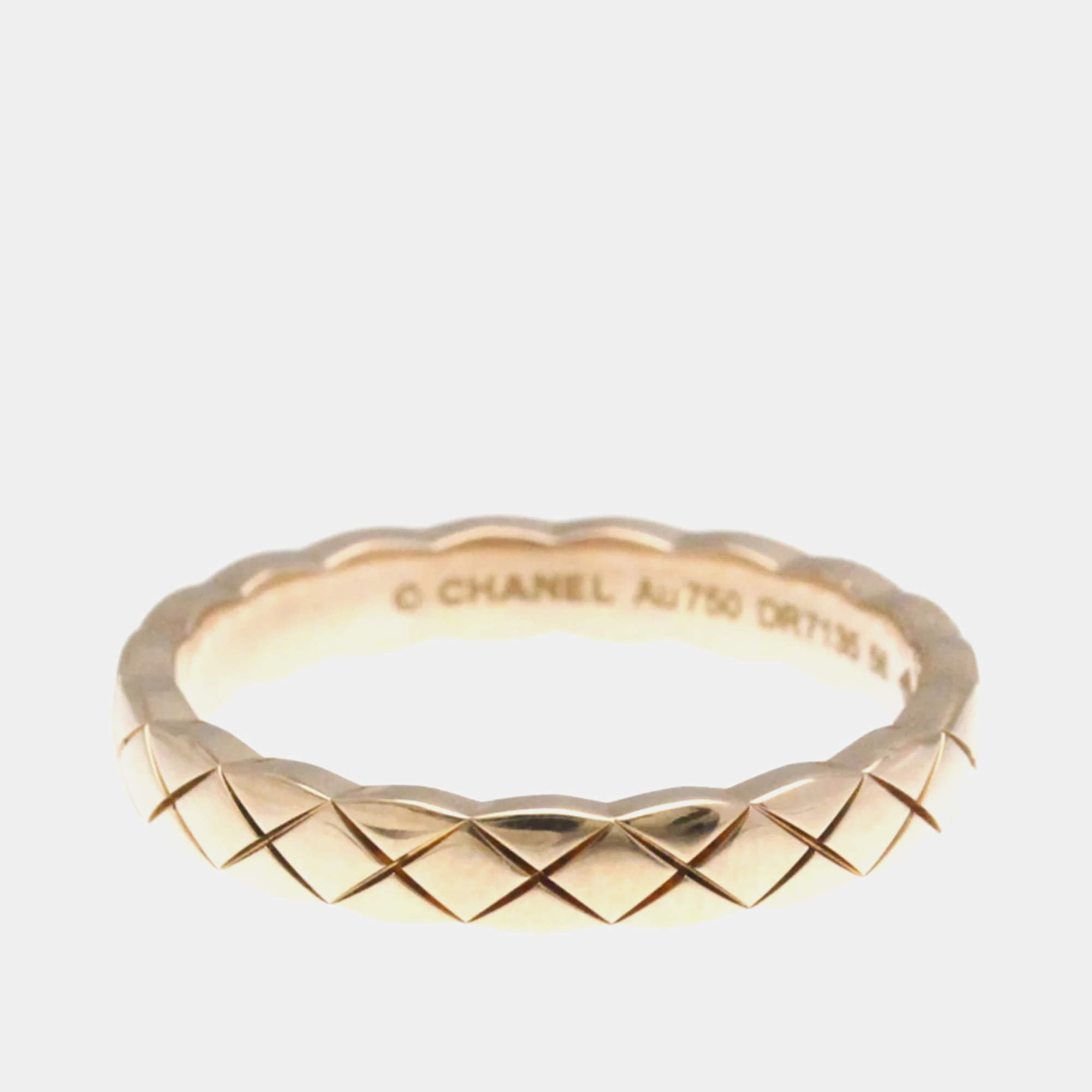 Pre Owned Chanel Coco Crush Mini 18K Pink Gold Band Ring EU 56