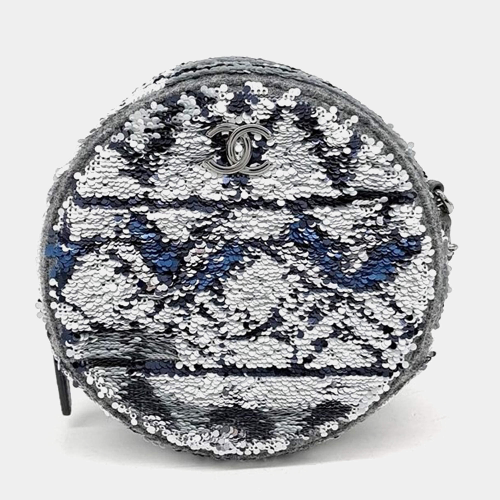 Pre Owned Chanel Multicolor Sequin round mini cross bag