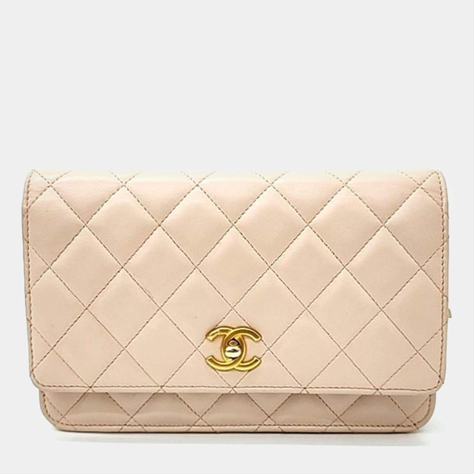 Chanel Beige Caviar Leather WOC Mini Crossbody Bag