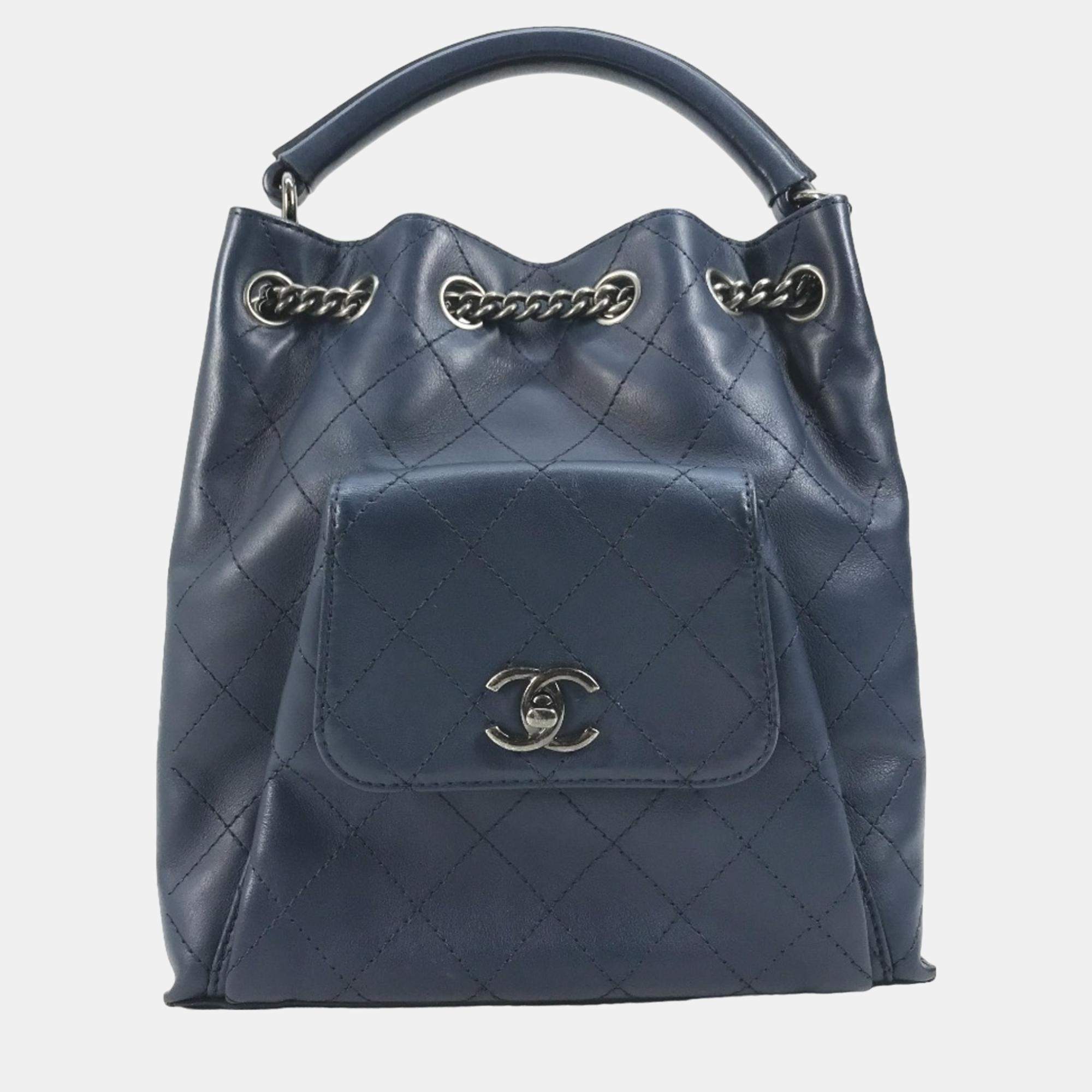 Chanel Blue Leather Urban Luxury Backpack