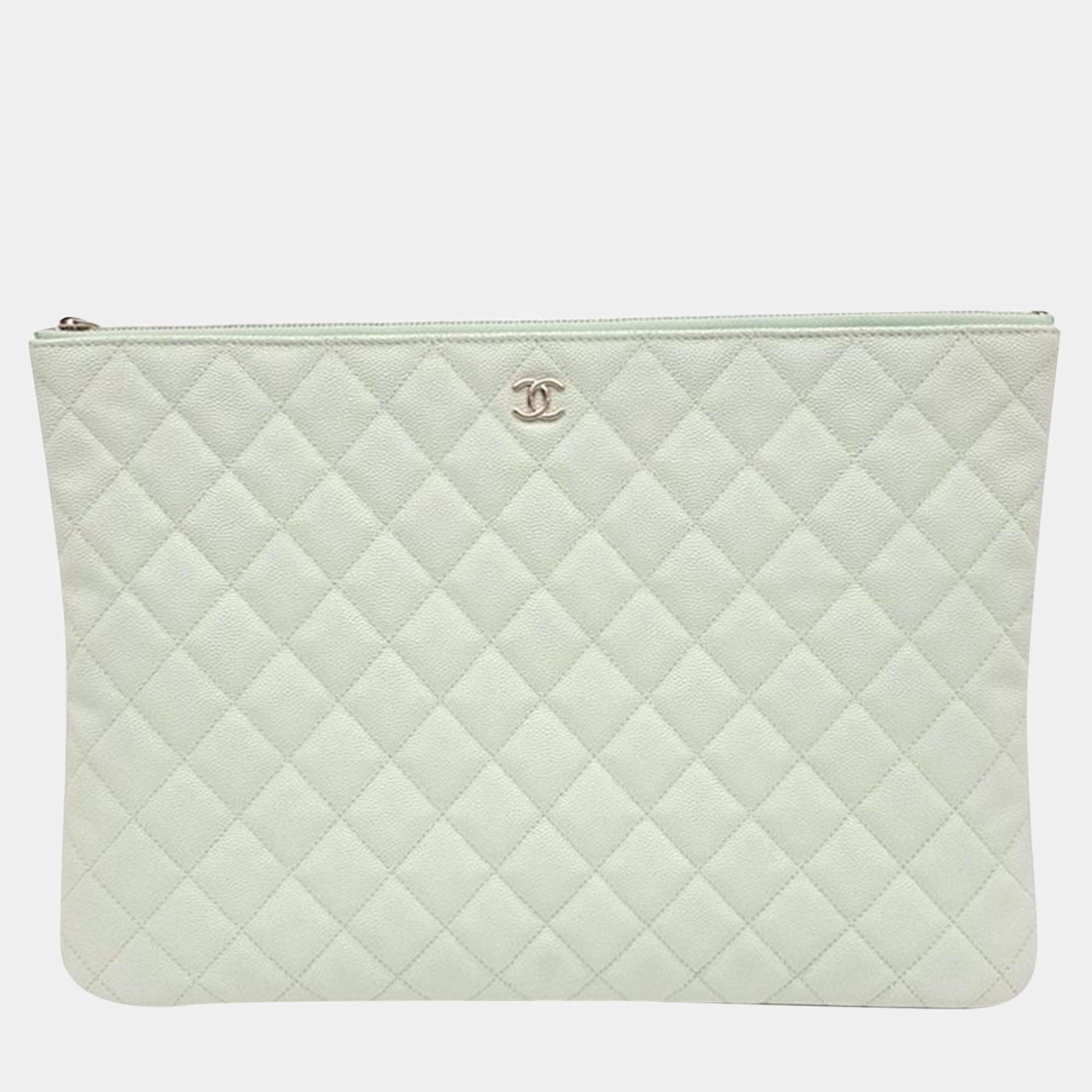 Pre Owned Chanel Caviar Large Clutch