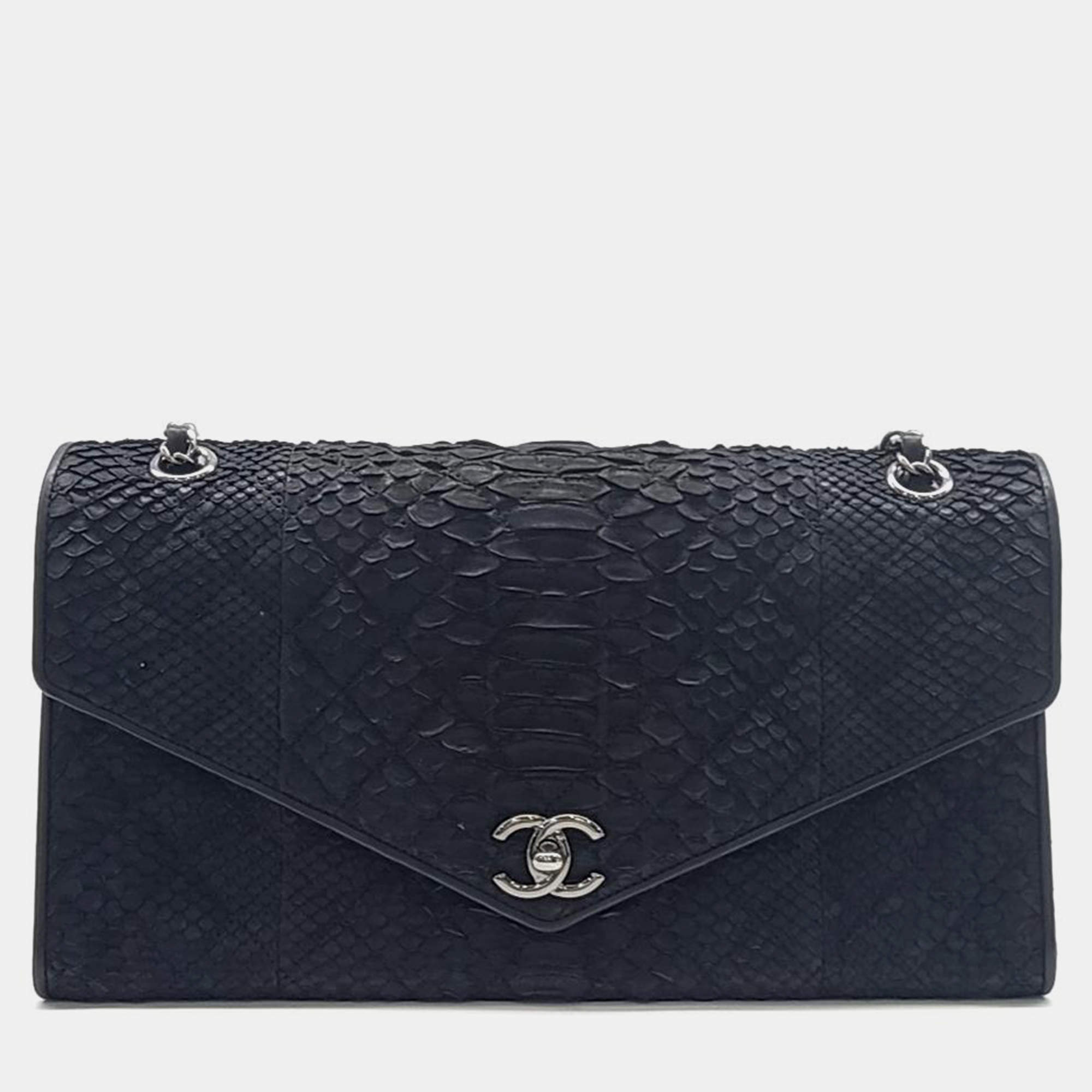 Pre Owned Chanel Python Chain Shoulder Bag