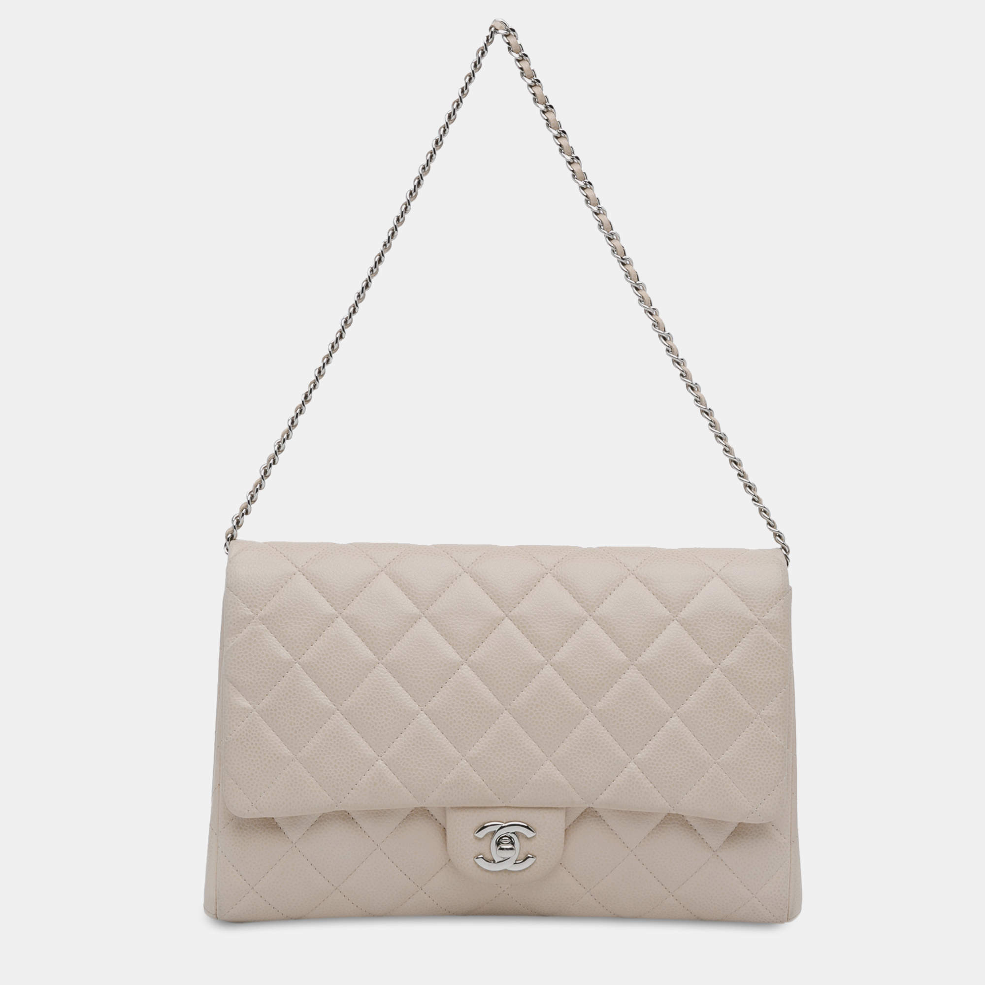 Chanel Quilted Caviar Flap Clutch with Chain