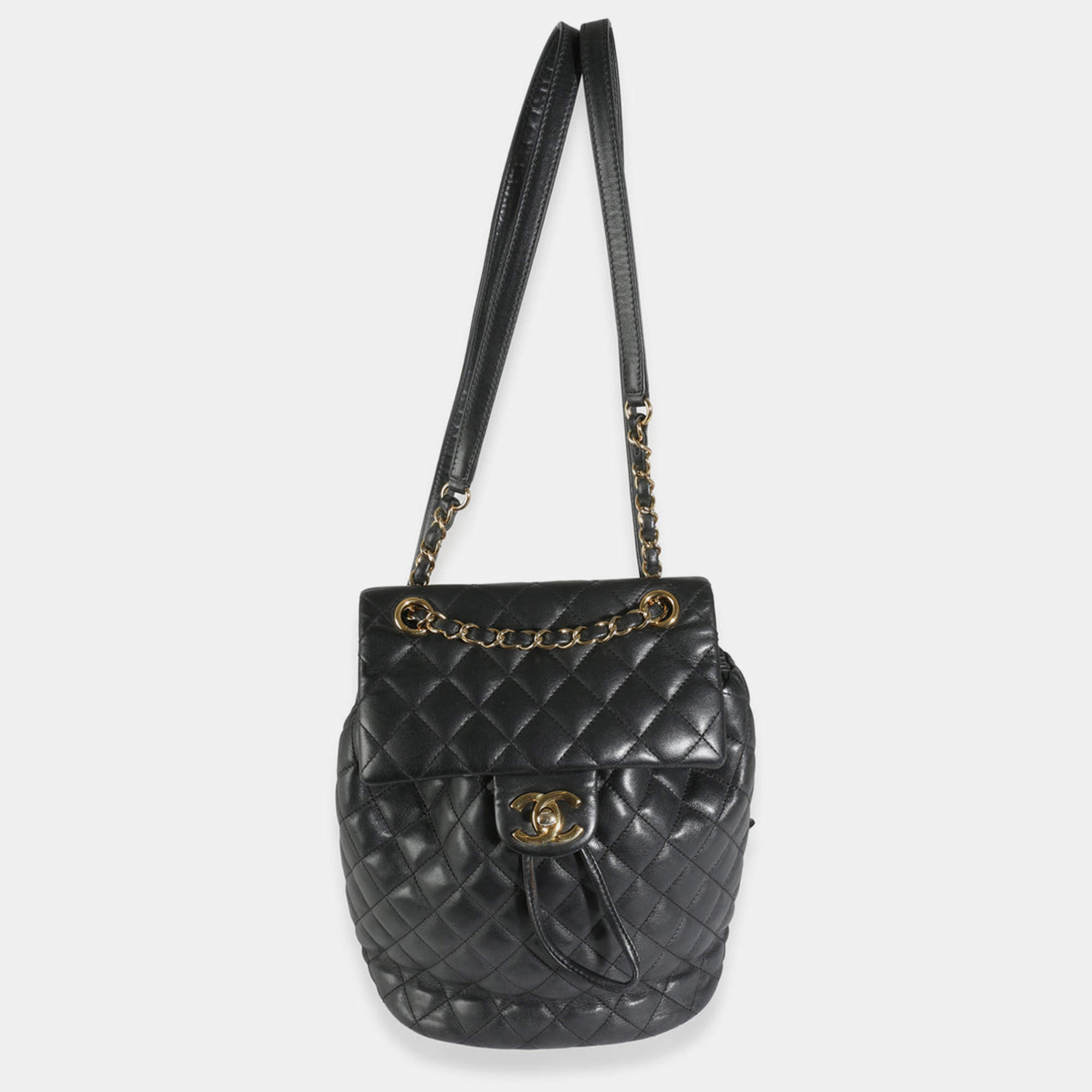 Chanel Black Quilted Calfskin Urban Spirit Backpack Bag