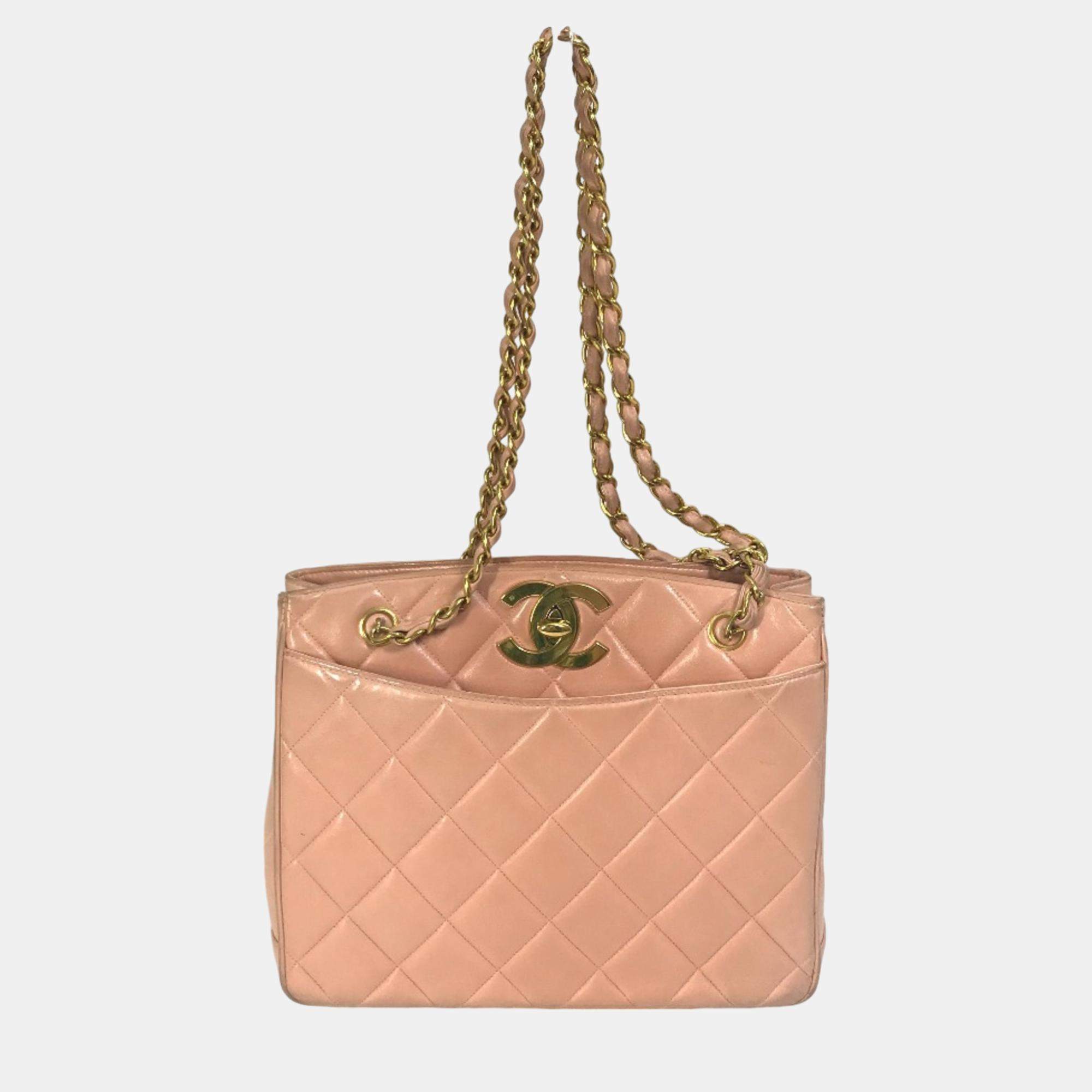 Pre Owned Chanel pink CC Mark Bag Chain bag