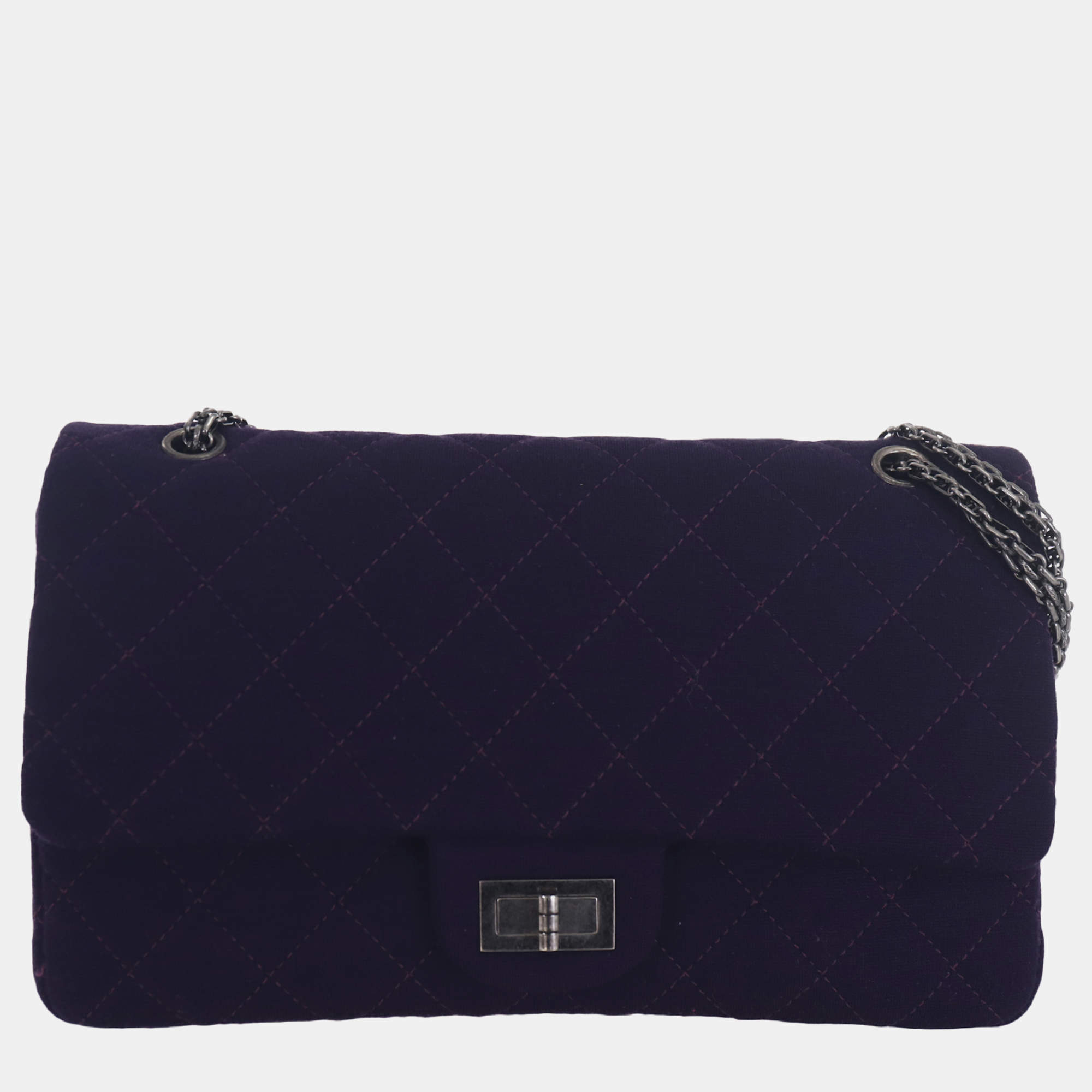 Chanel Purple Large 227 Reissue Jersey Double Flap Bag