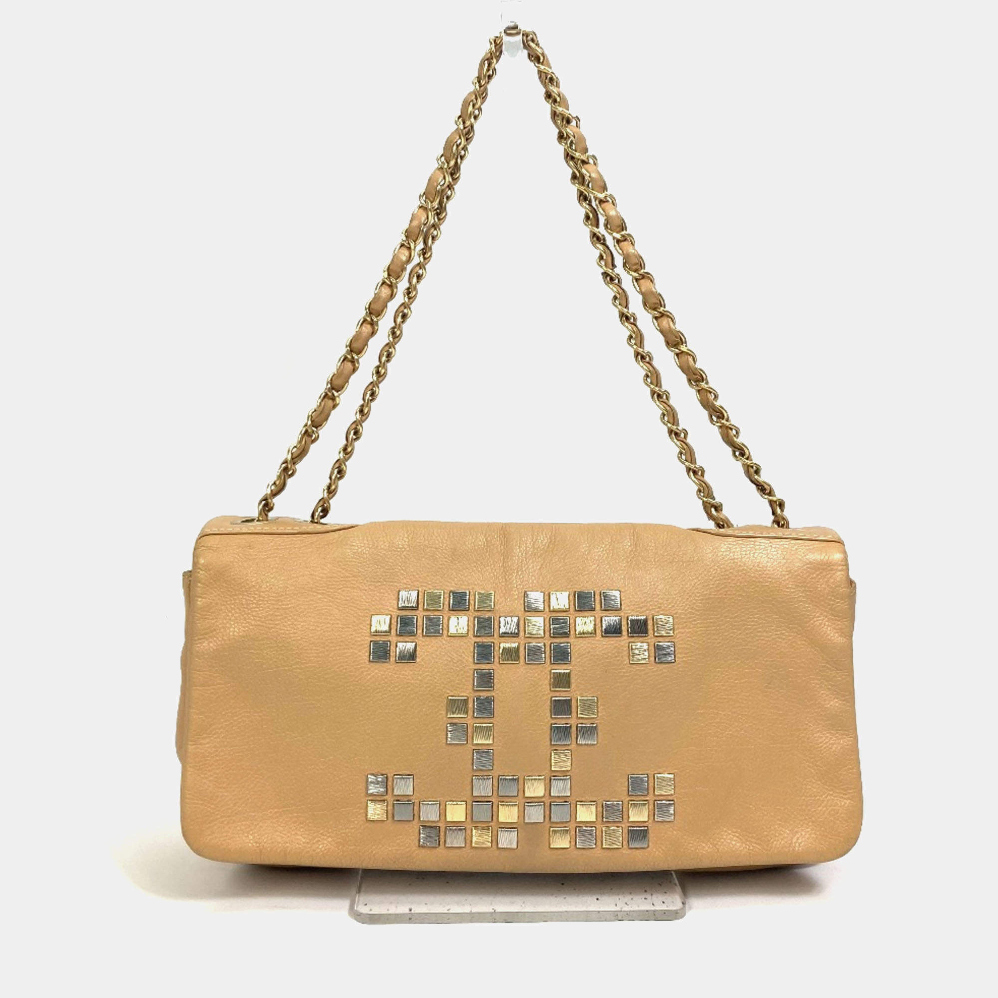 Pre Owned Chanel Beige CC Mark bag shawl Shoulder Bag