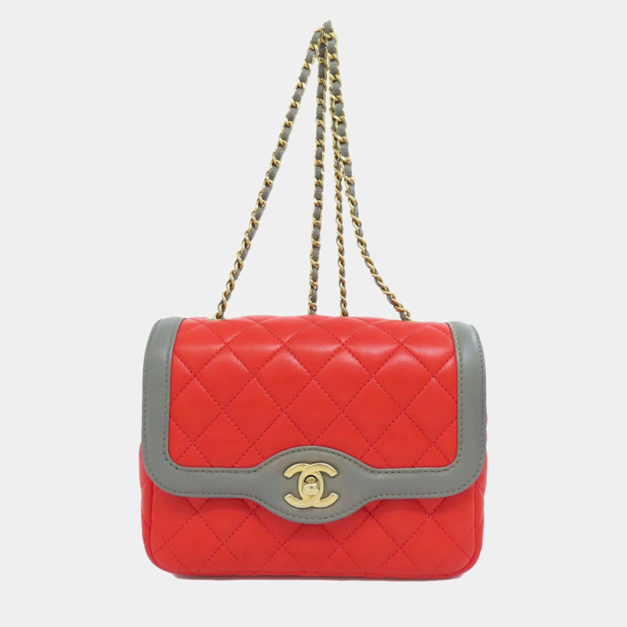 Chanel Lambskin Chain Shoulder Coco Mark Bag