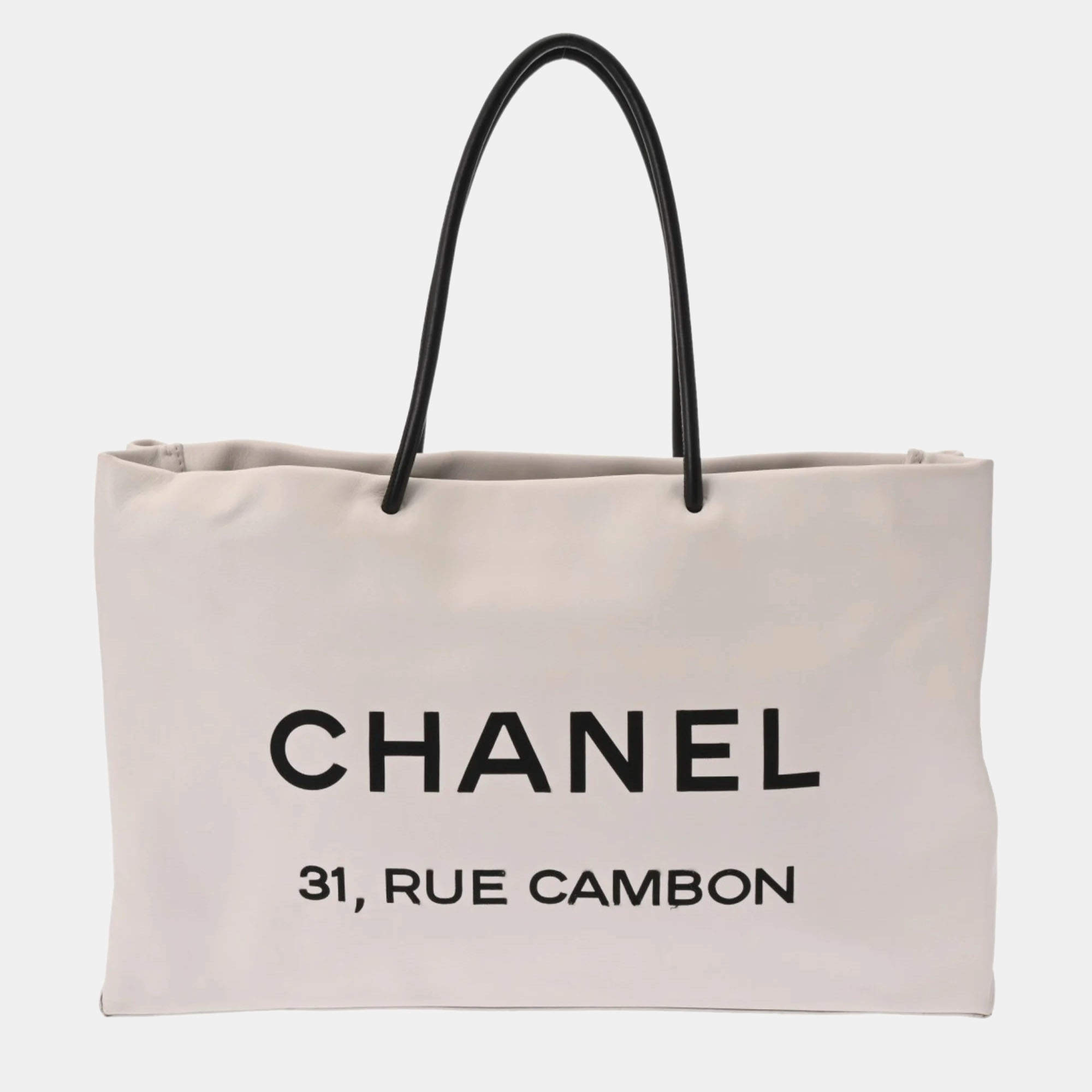 Chanel White Calfskin Essential Large Tote bag