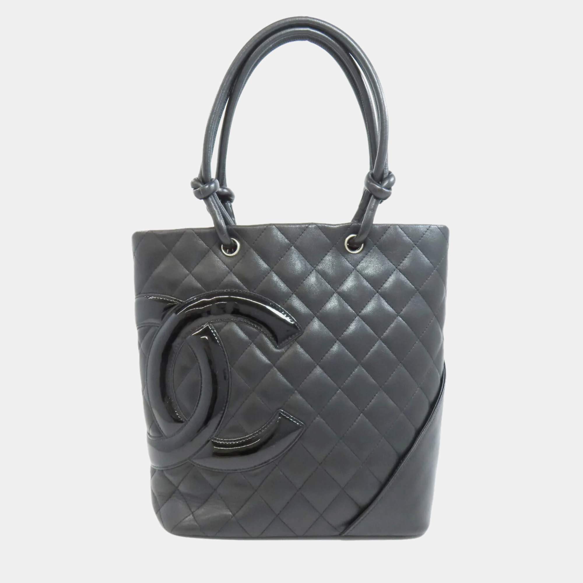 Pre Owned Chanel Calfskin Cambon Line Tote Bag