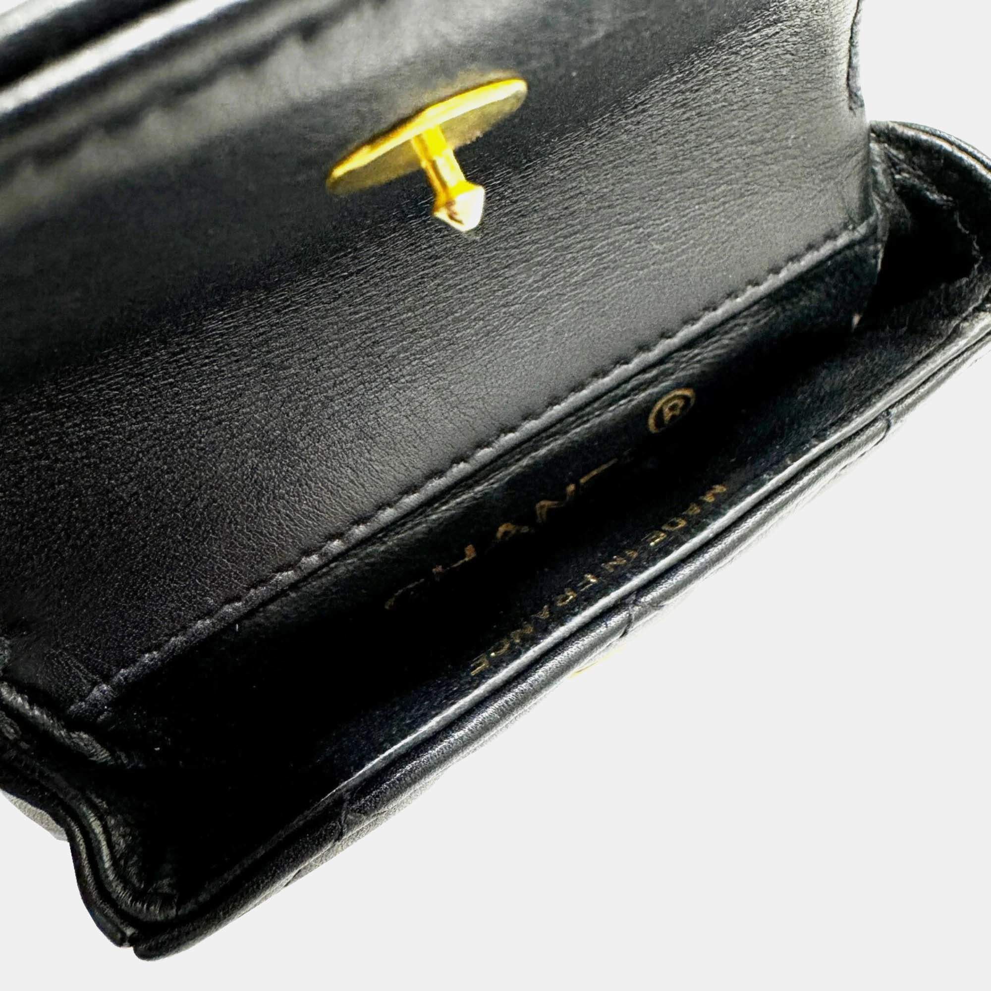 Pre Owned Chanel Ramsun Black Matelasse Coco Mark Belt Bag