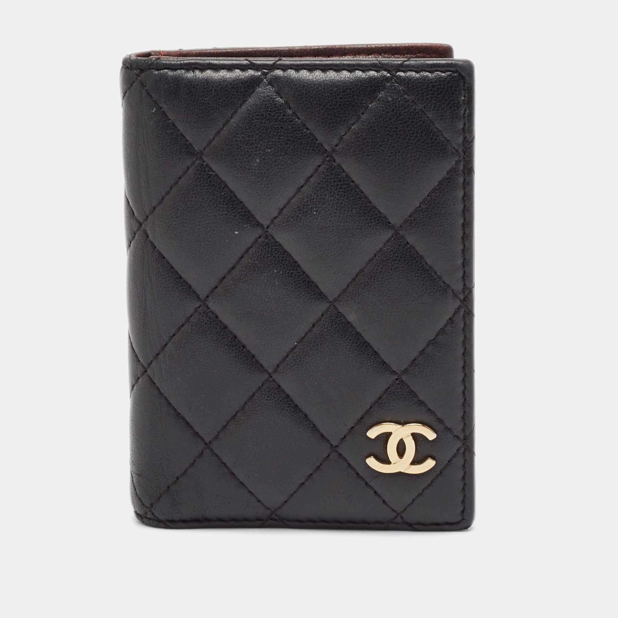 Chanel Black Quilted Leather Bifold Card Holder