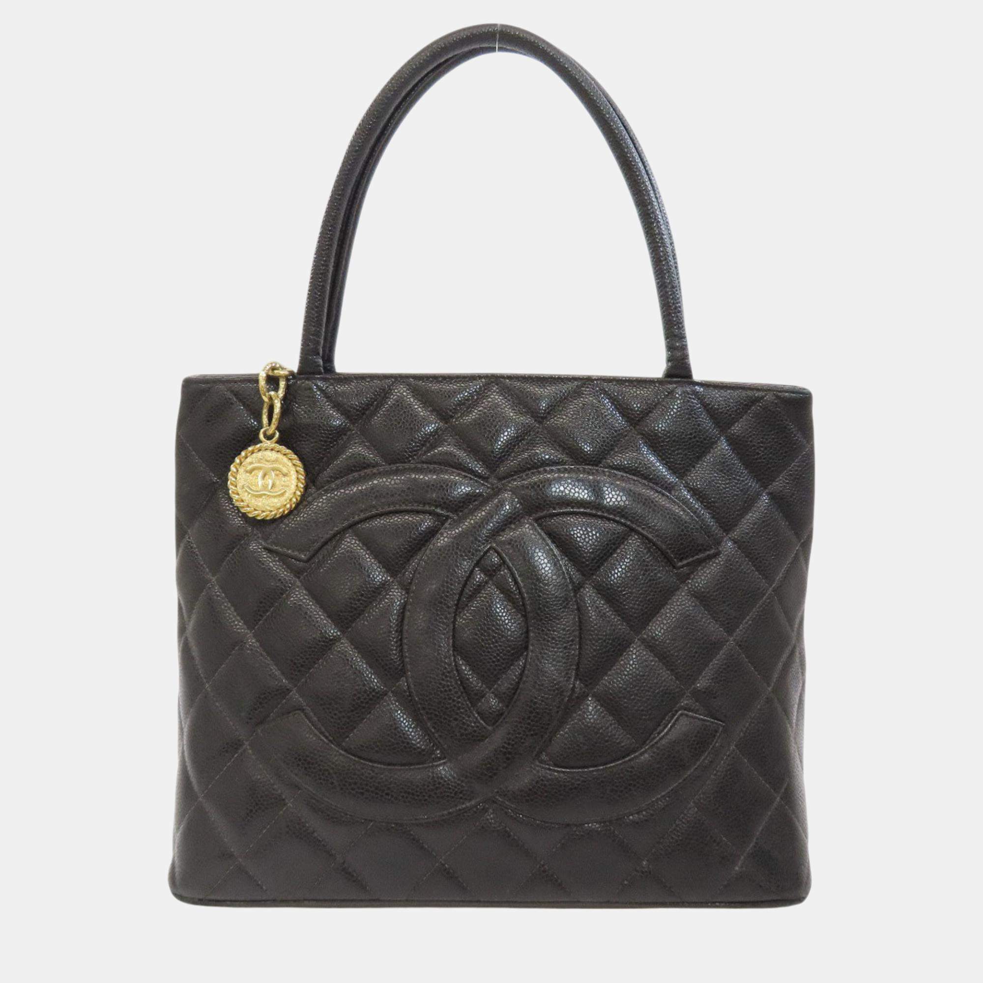 Pre Owned Chanel Caviar Skin Reproduction Tote Bag