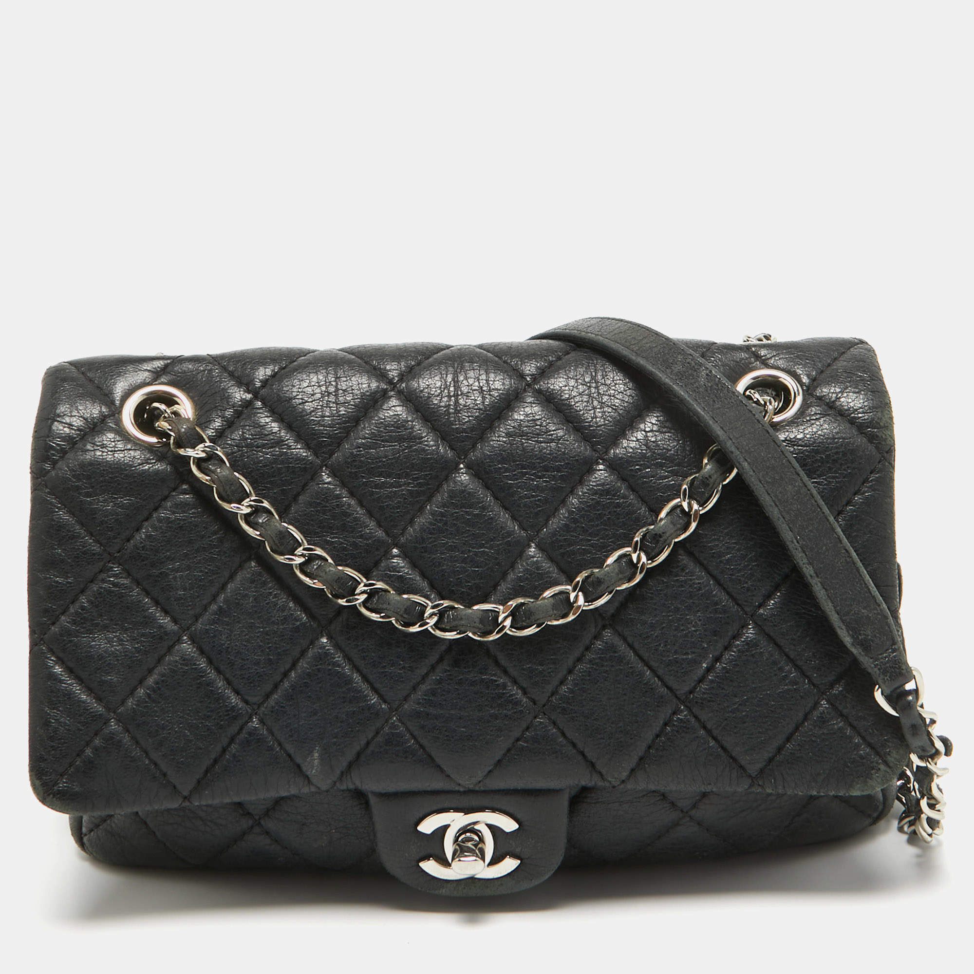 Chanel Black Quilted Leather Medium Soft Easy Flap Bag