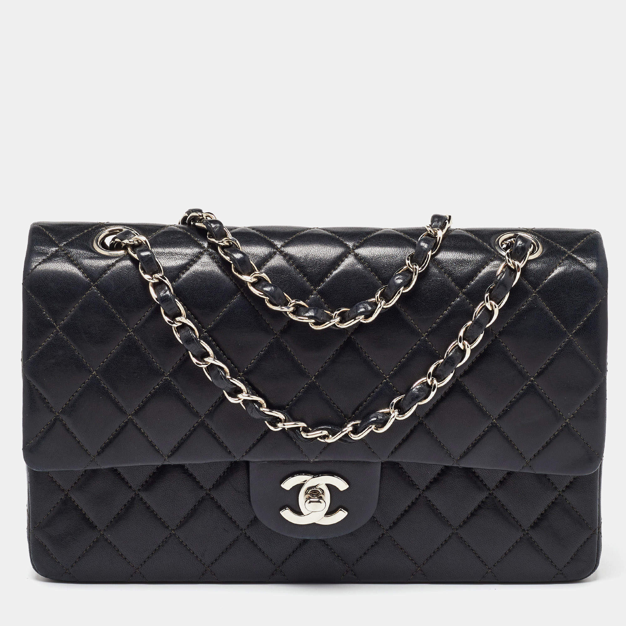 Chanel Black Quilted Leather Medium Classic Double Flap Bag