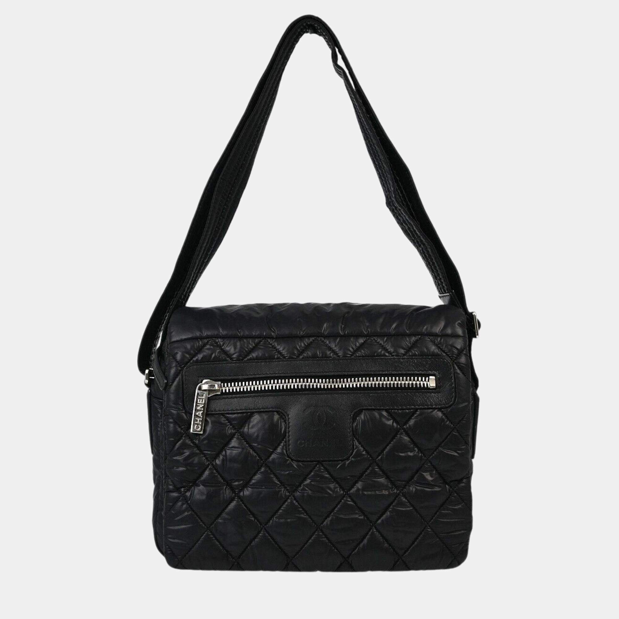 Chanel Black Nylon Coco Cocoon Shoulder Bag