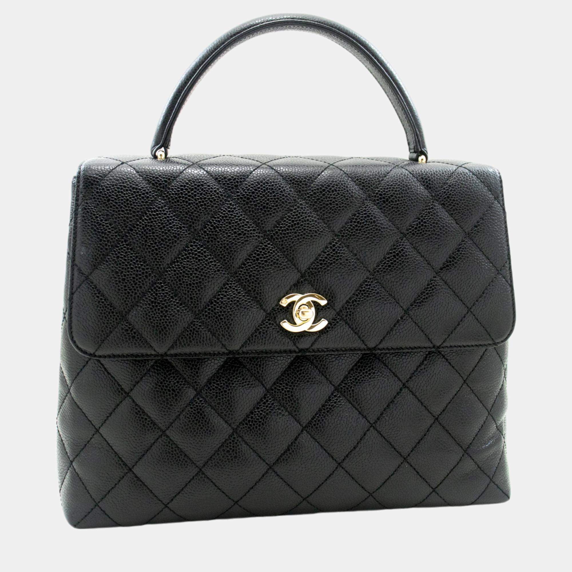 Chanel Black Leather Kelly Handbag